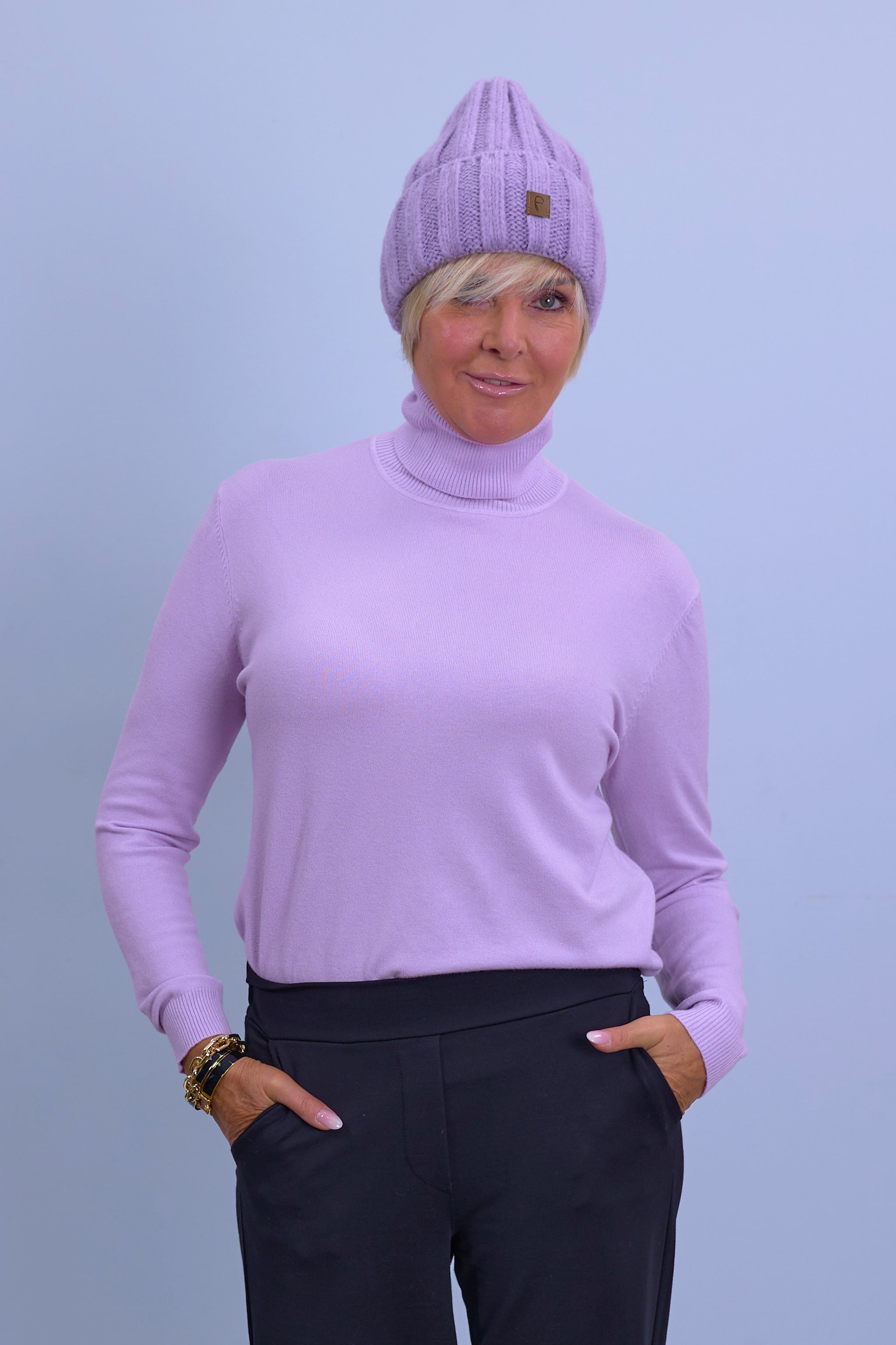 Rollkragen Pullover "Senora", flieder