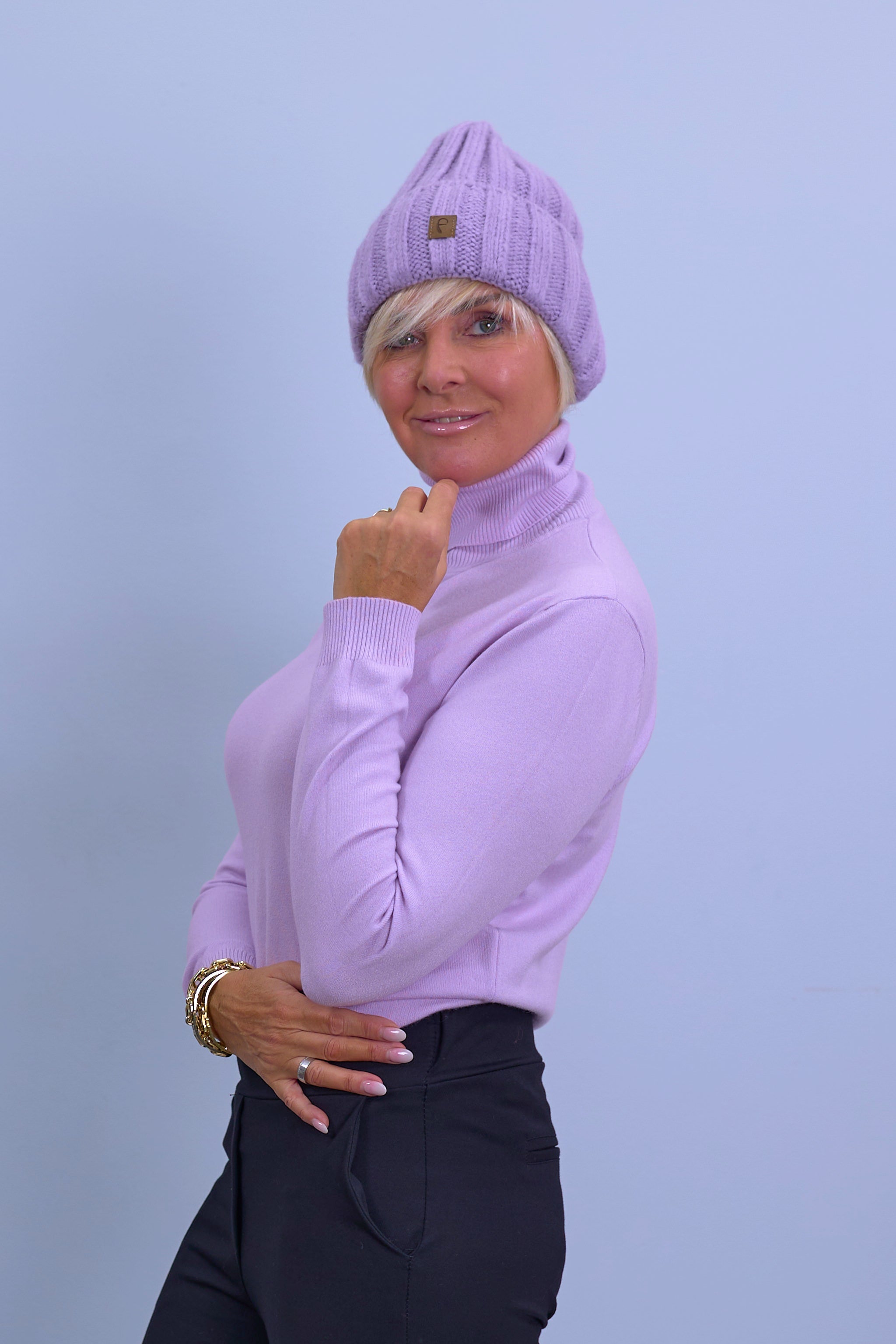 Rollkragen Pullover "Senora", flieder