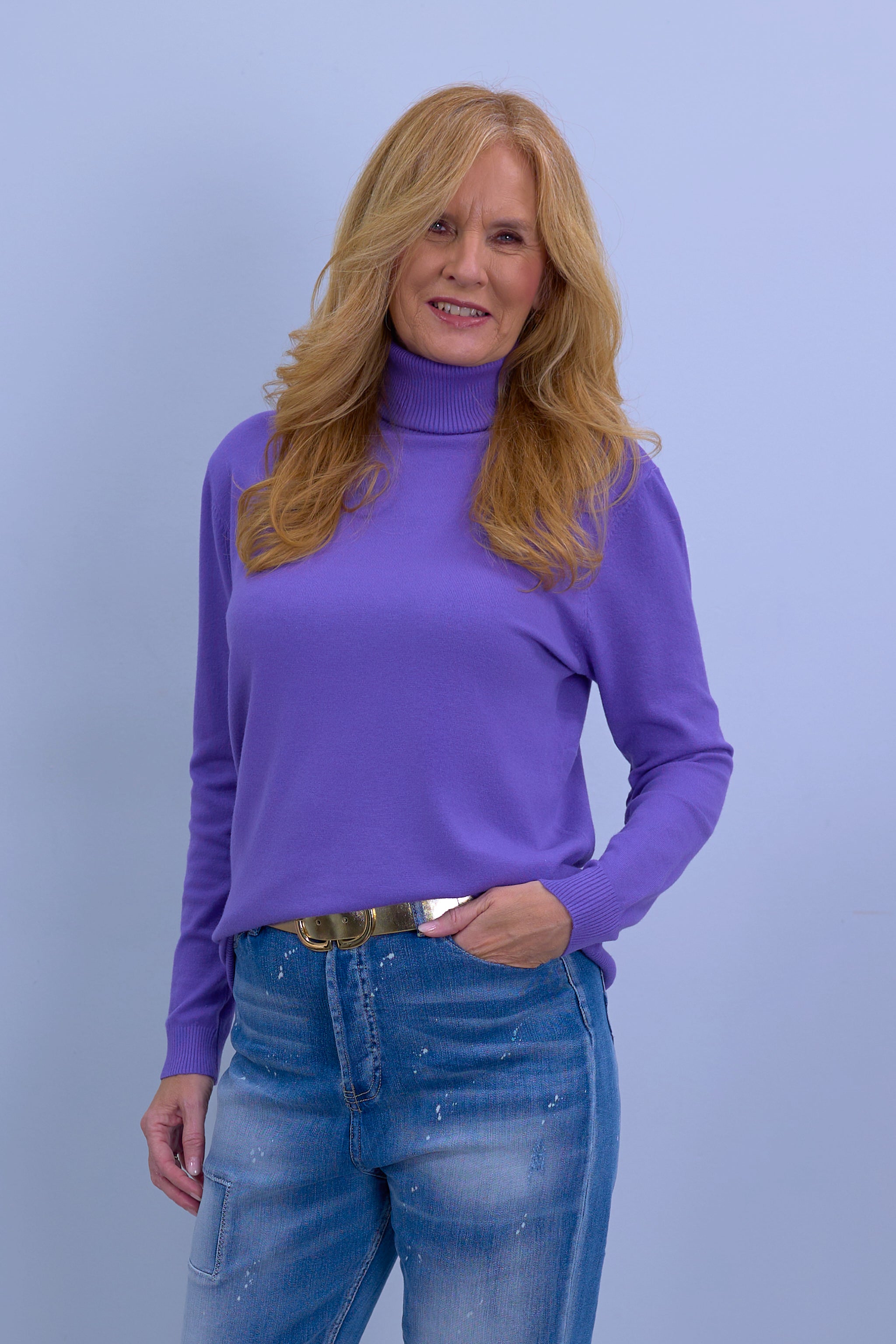 Rollkragen Pullover "Senora", hell lila