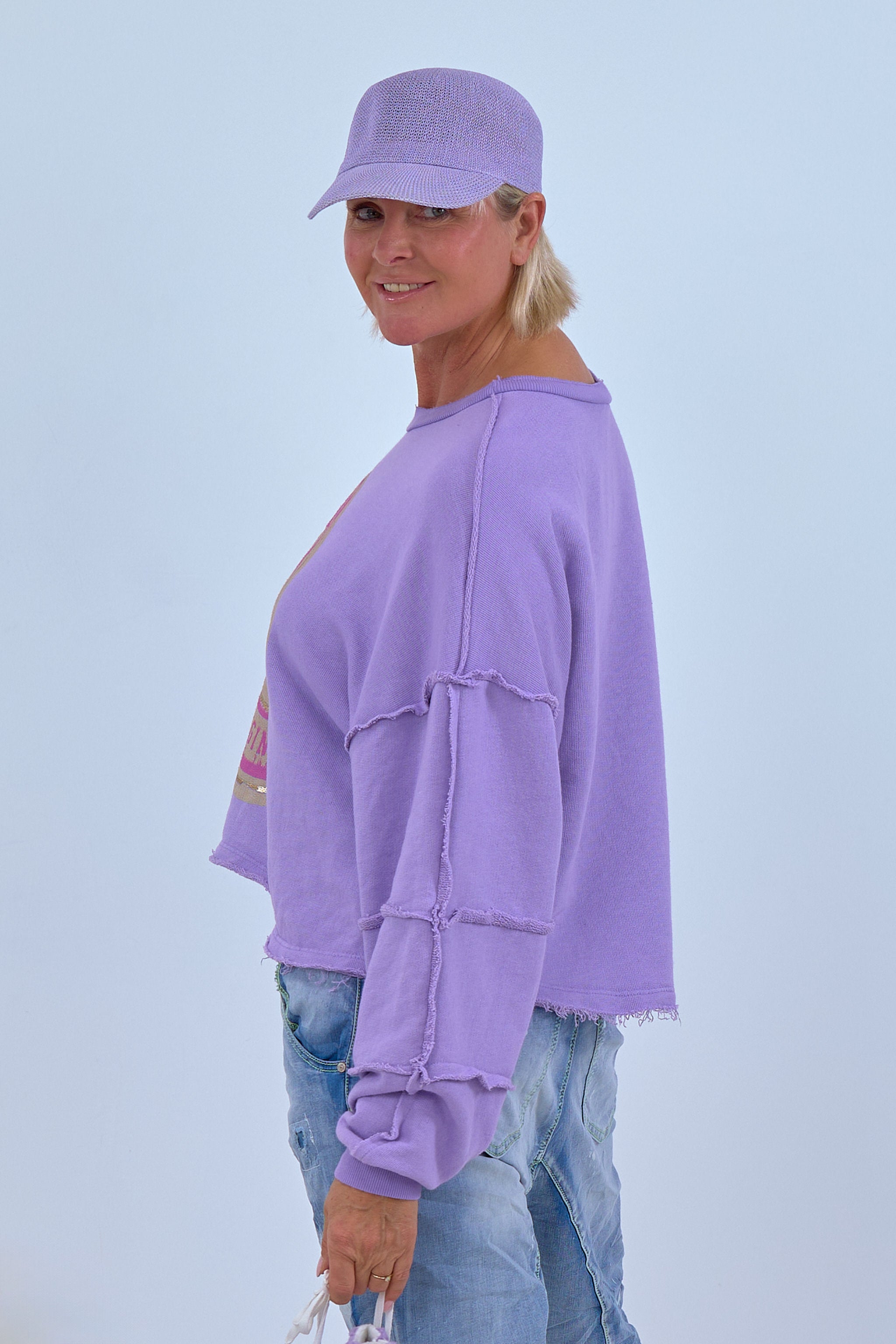 Damen Sweatshirt mit Print in lila von Trends & Lifestyle Deutschland GmbH