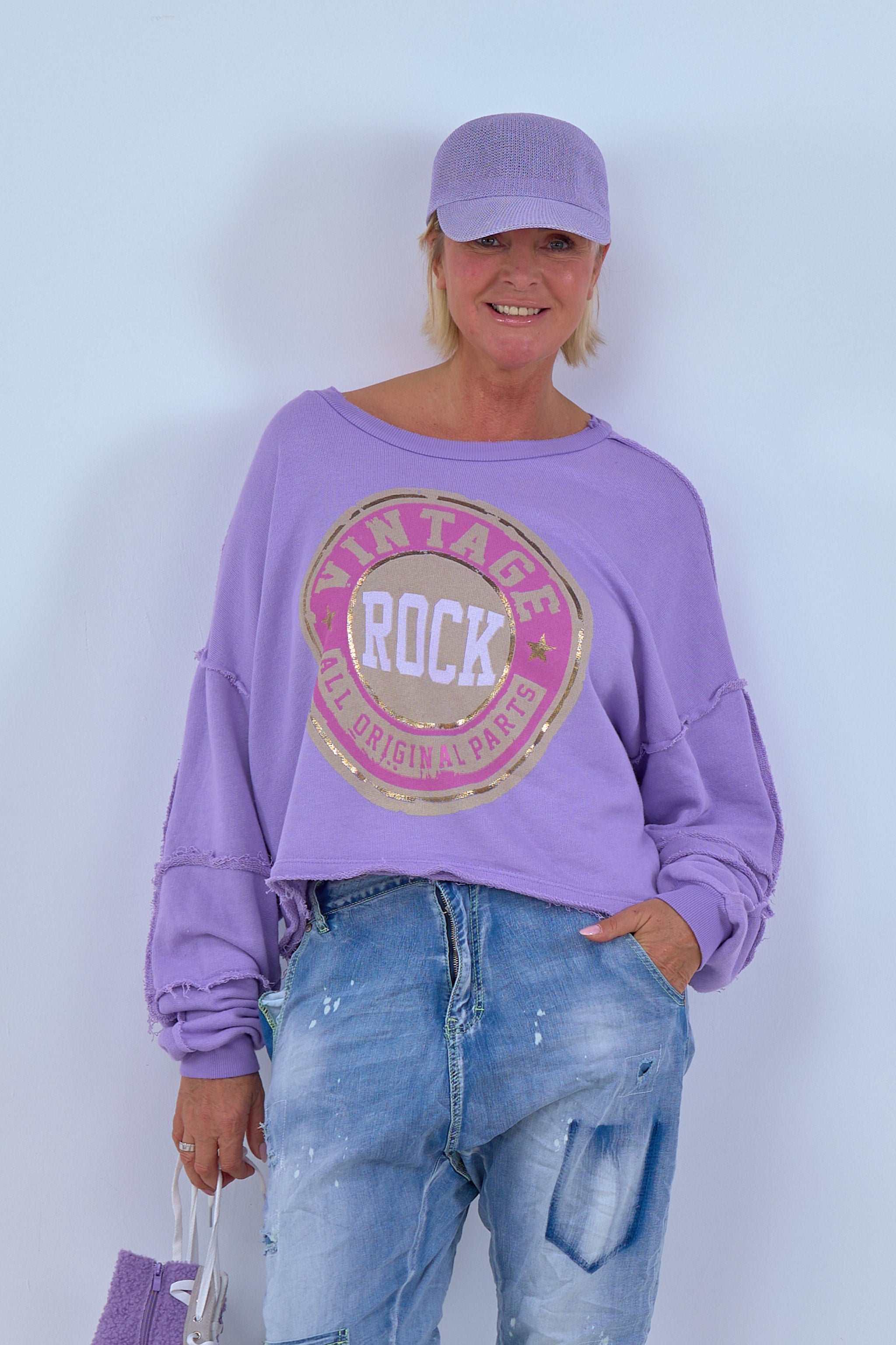 Damen Sweatshirt mit Print in lila von Trends & Lifestyle Deutschland GmbH