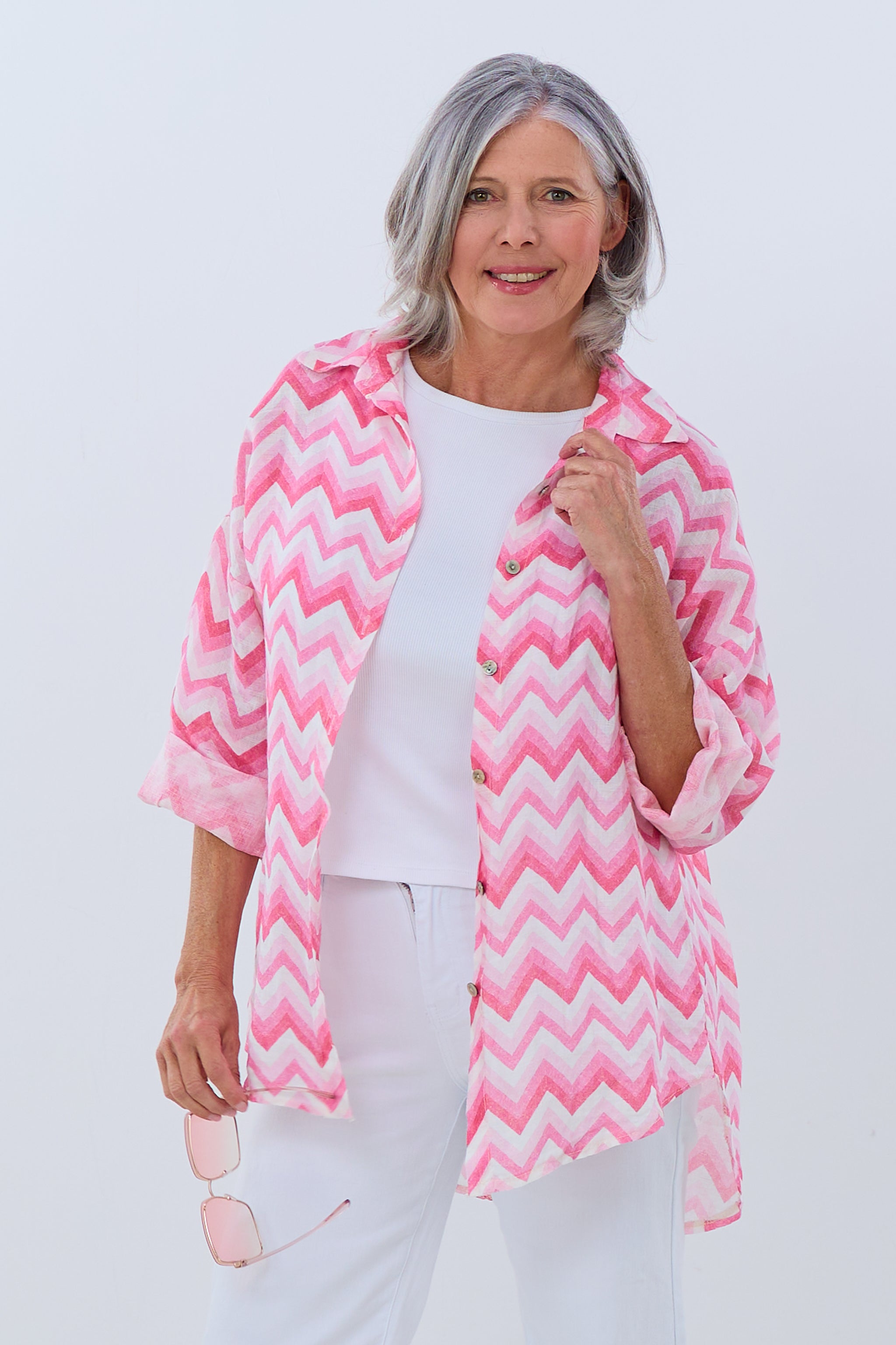 Damen Bluse Hemd mit Muster pink Trends & Lifestyle 