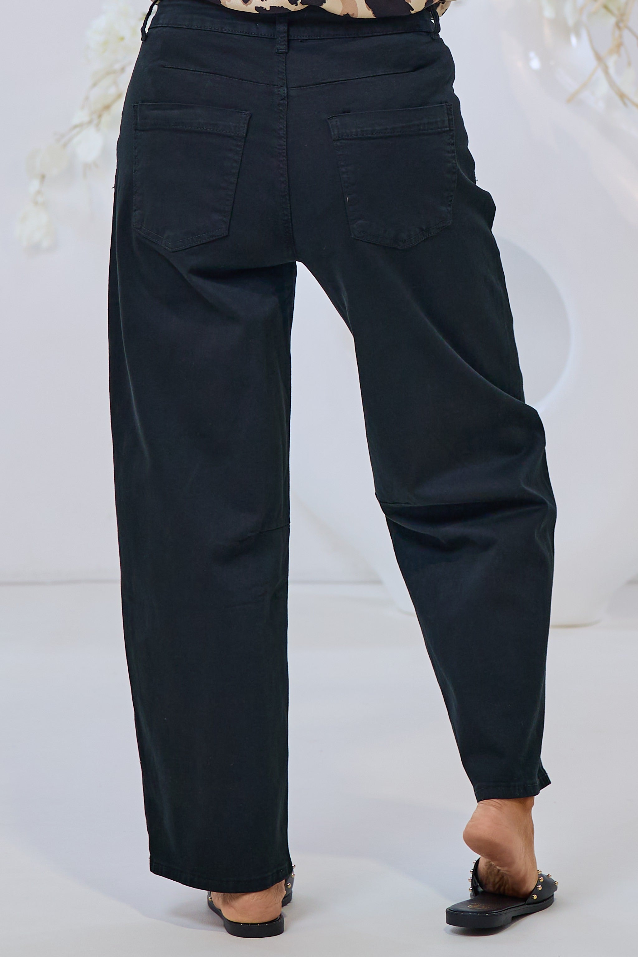 5-Pocket Balloon-Jeans, schwarz