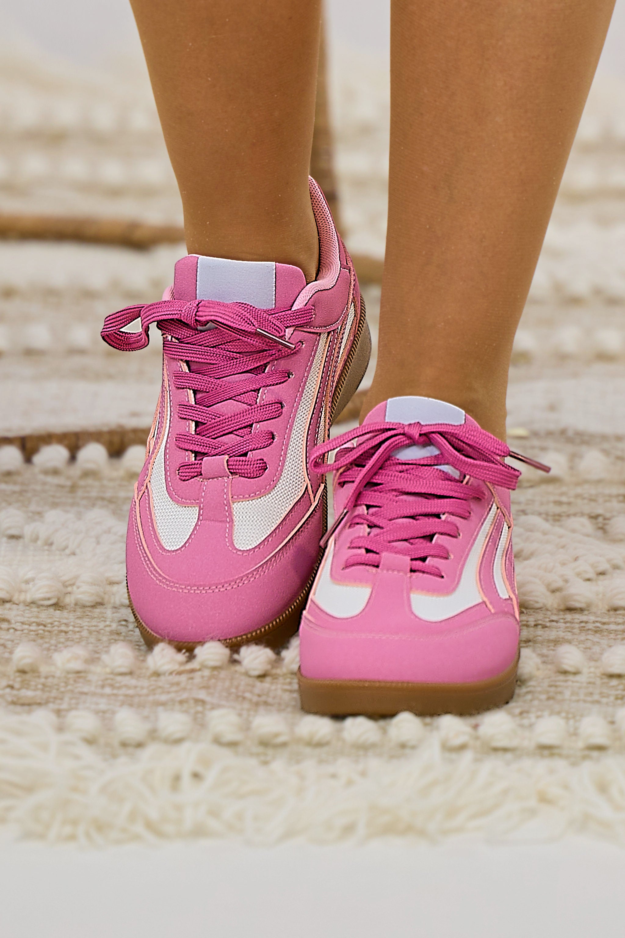Sneaker mit gewebten Einsätzen, altrosa-ecru von Trends & Lifestyle Deutschland GmbH