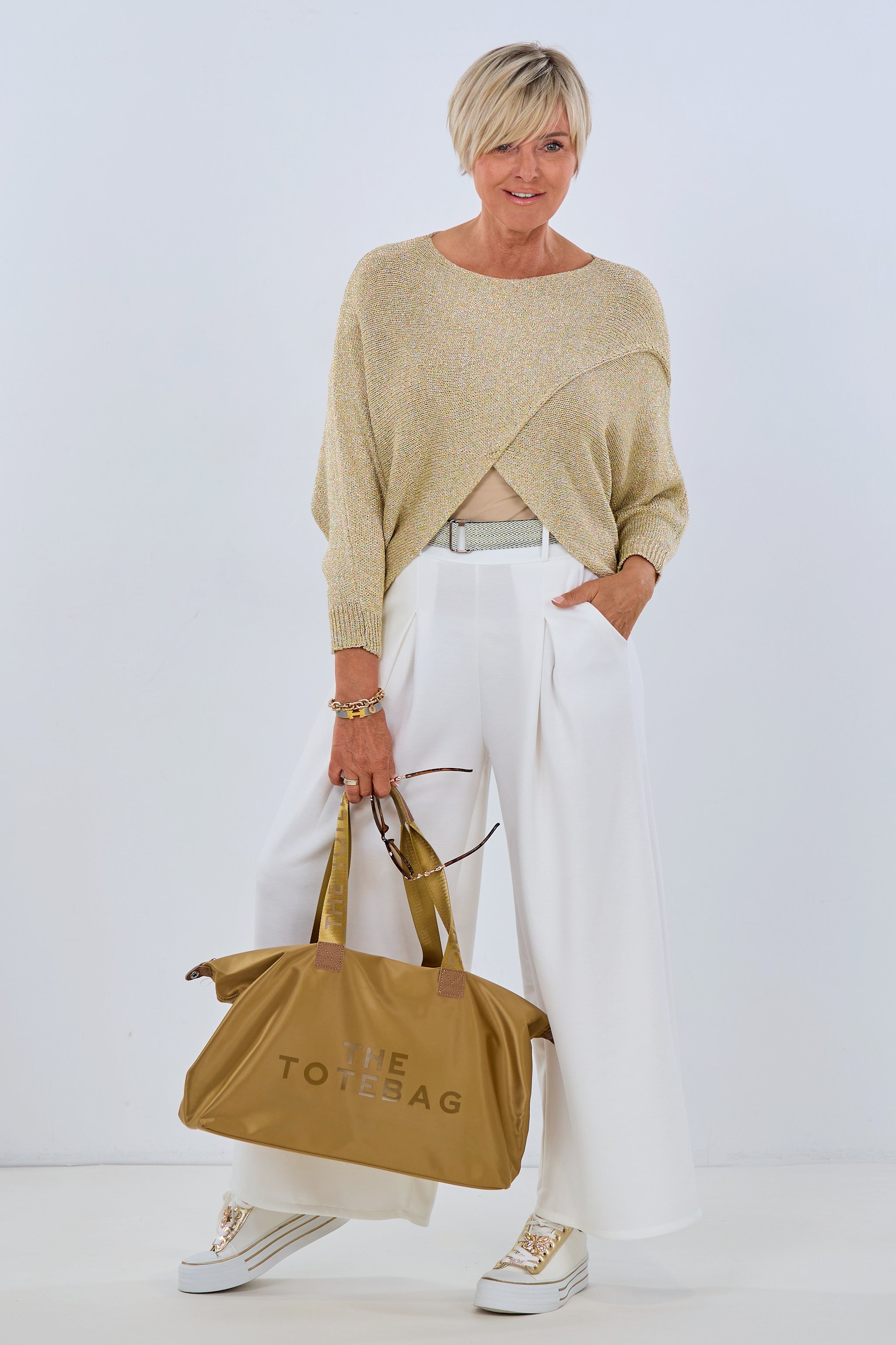 Hose mit weitem Bein und Kellerfalte, ecru von Trends & Lifestyle Deutschland GmbH