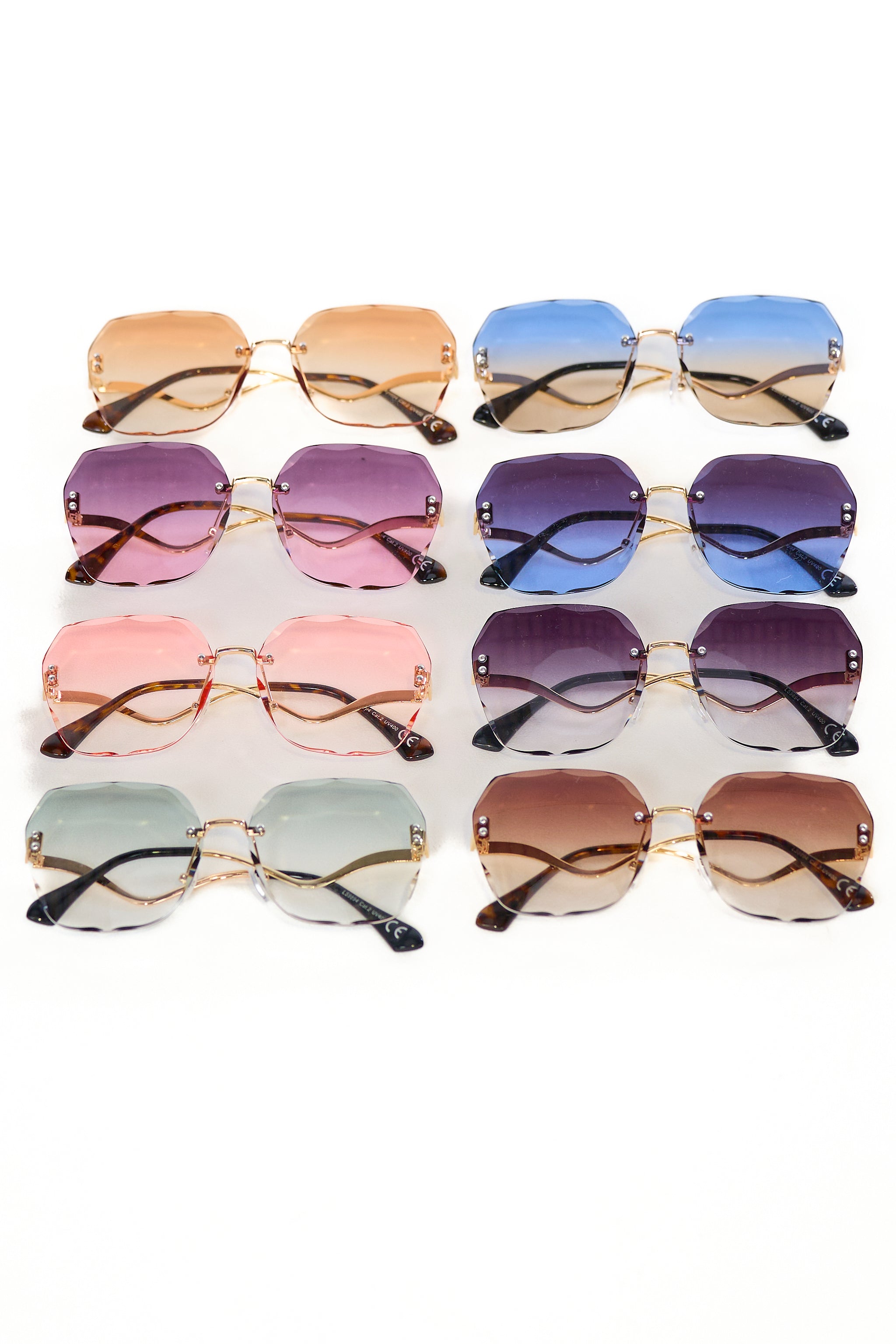 Stylish sunglasses with curved temple, see variants