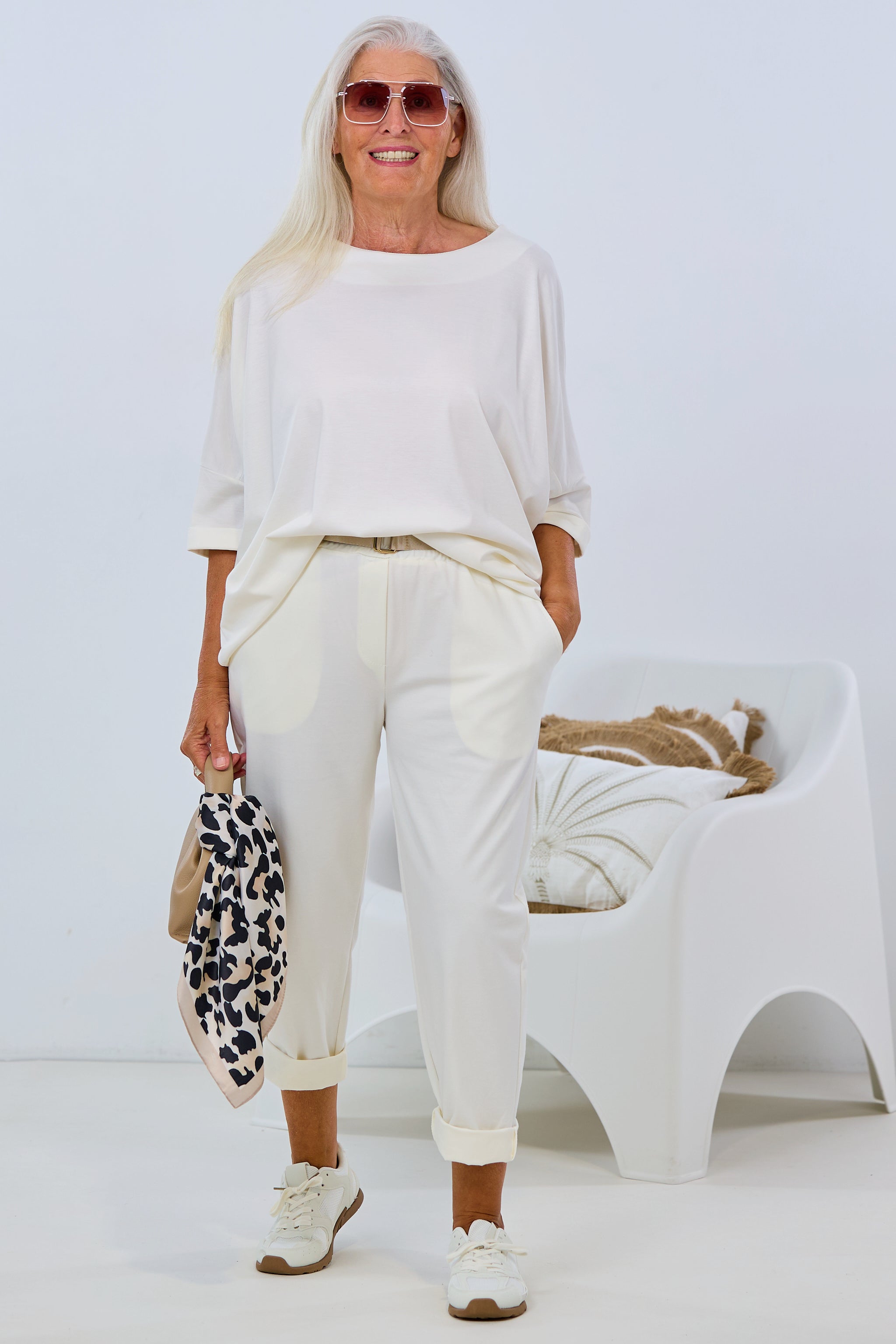 Oversized Shirt mit kurzen Ärmeln, ecru von Trends & Lifestyle Deutschland GmbH