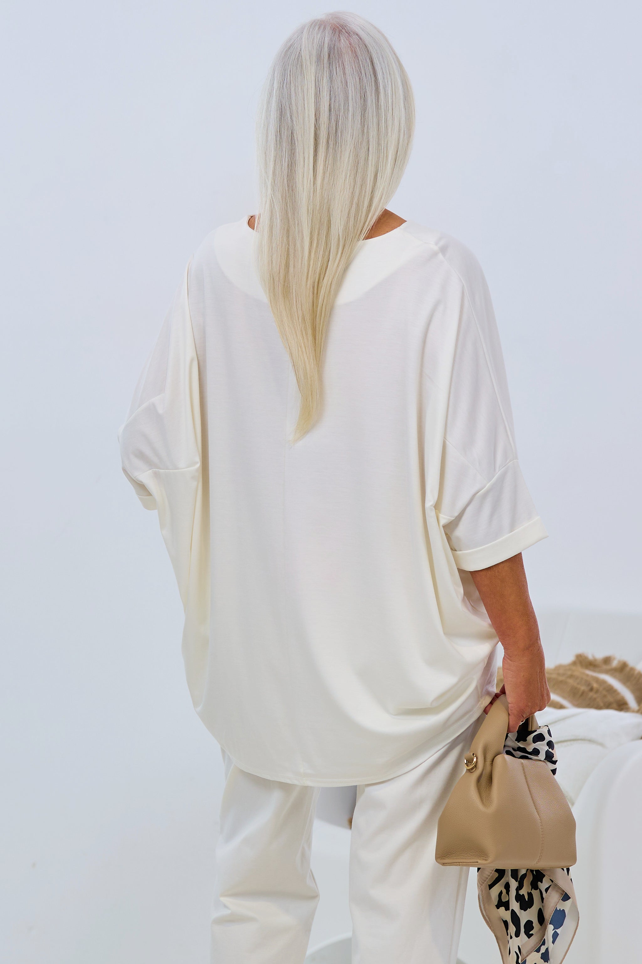 Oversized Shirt mit kurzen Ärmeln, ecru von Trends & Lifestyle Deutschland GmbH