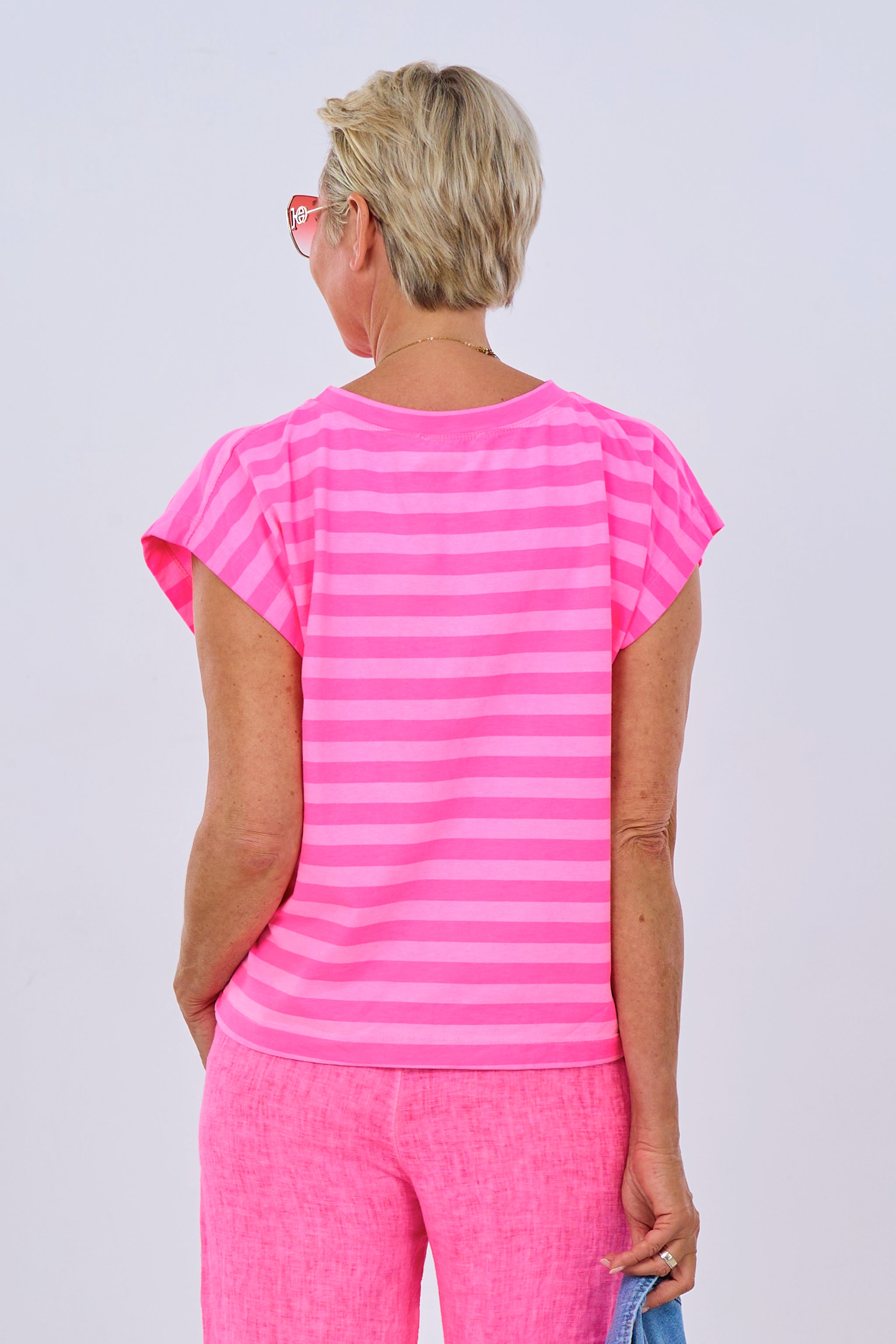 Geringeltes Sweaty, neon pink-rosa