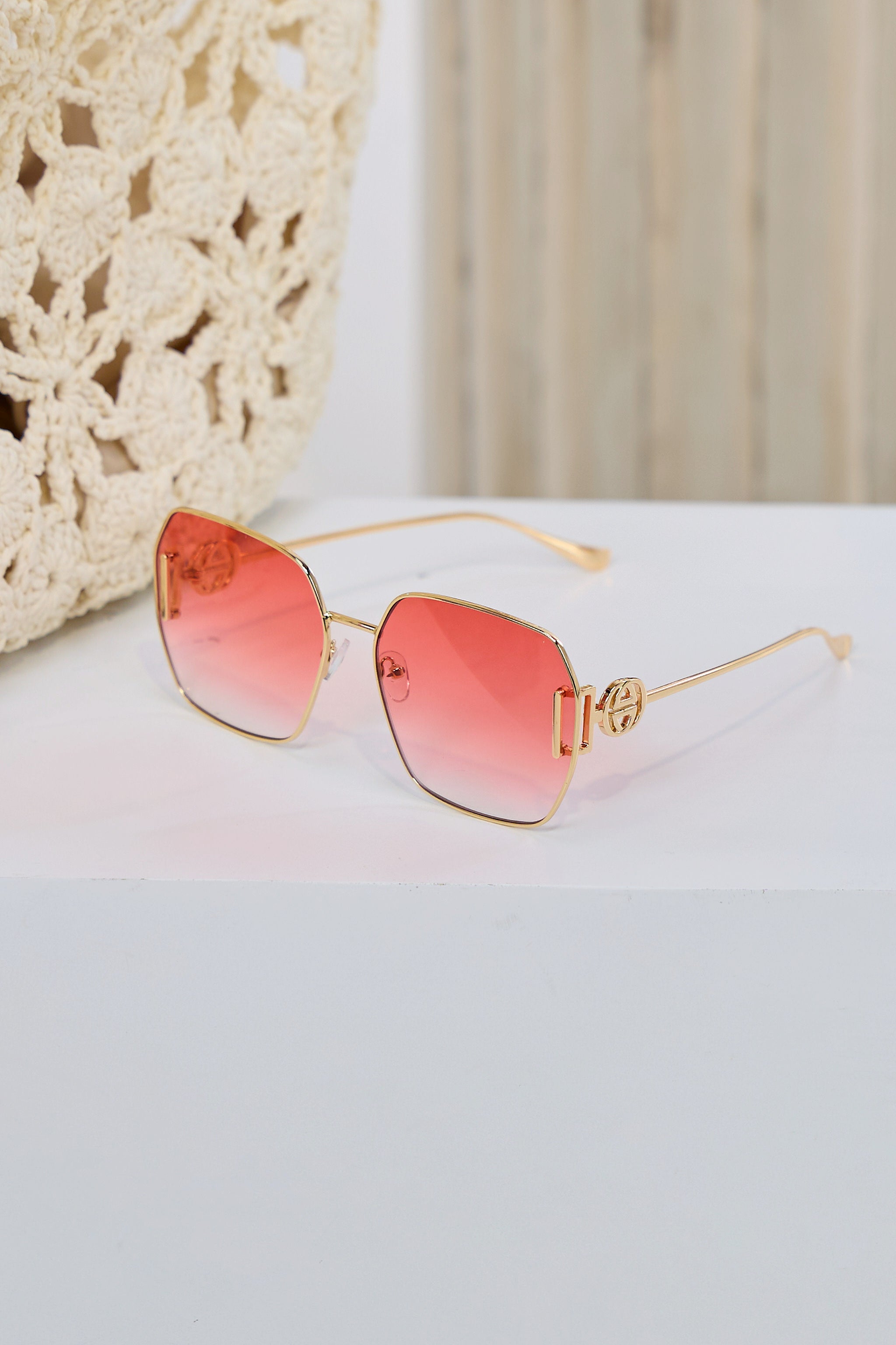 Stylish sunglasses with emblem, see variants