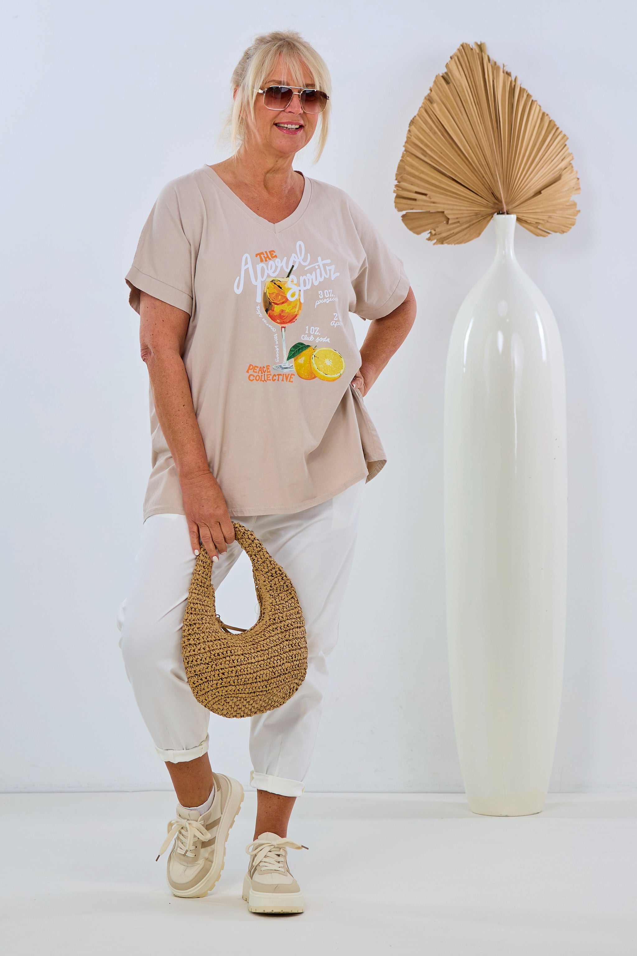 Shirt Aperol Print, beige