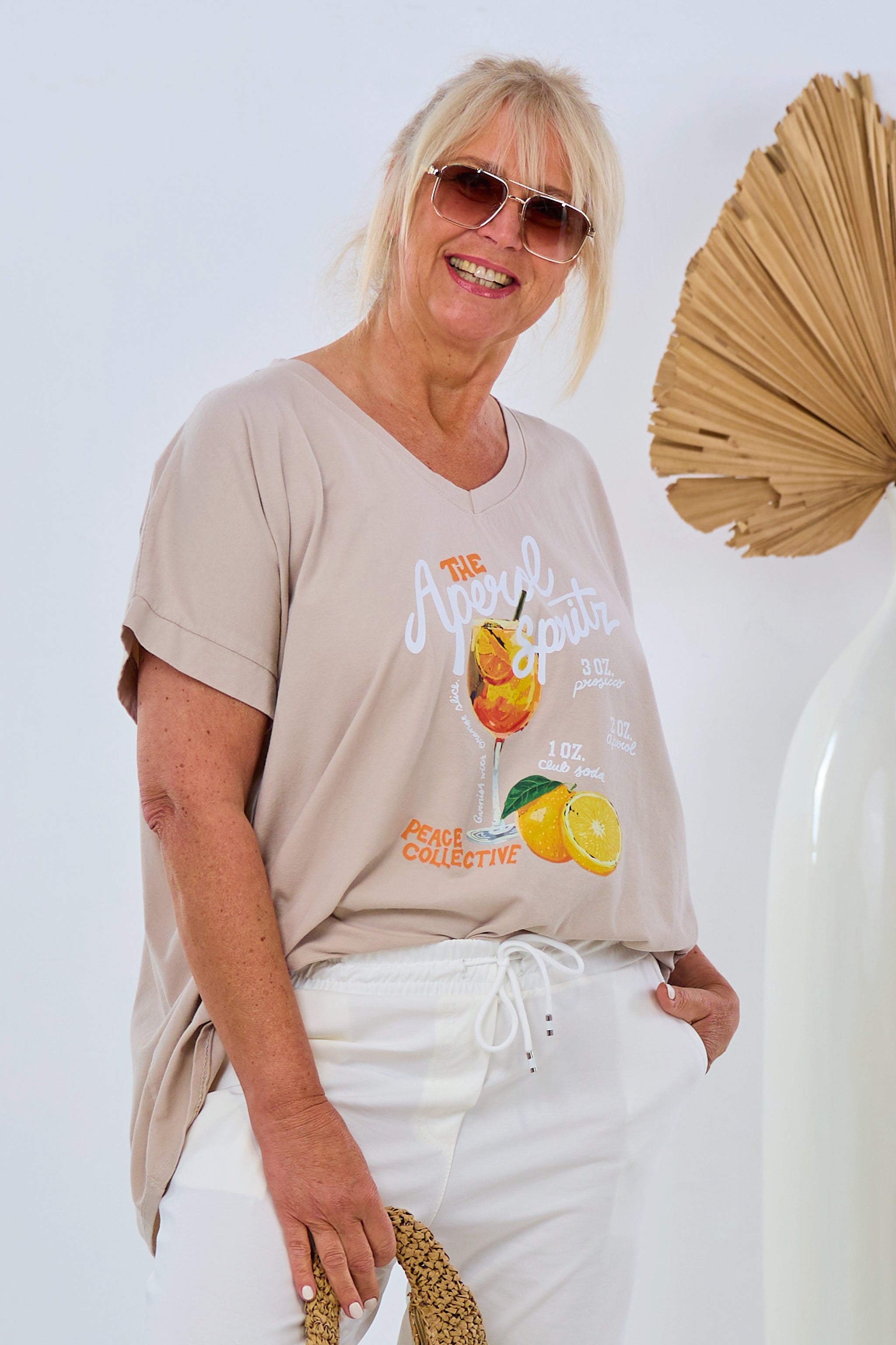 Shirt Aperol Print, beige
