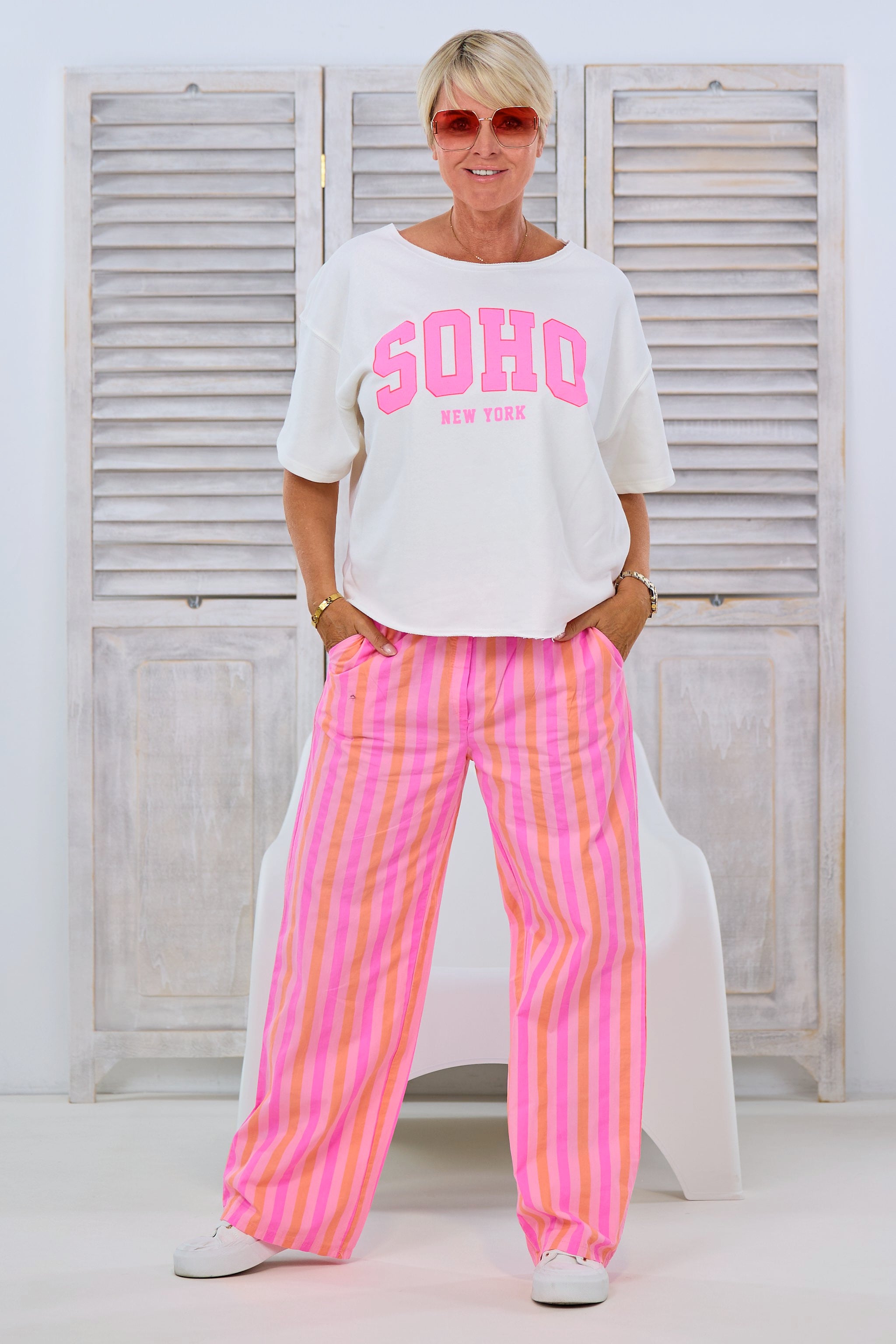 Kurzarm Sweaty SOHO, ecru-pink von Trends & Lifestyle Deutschland GmbH