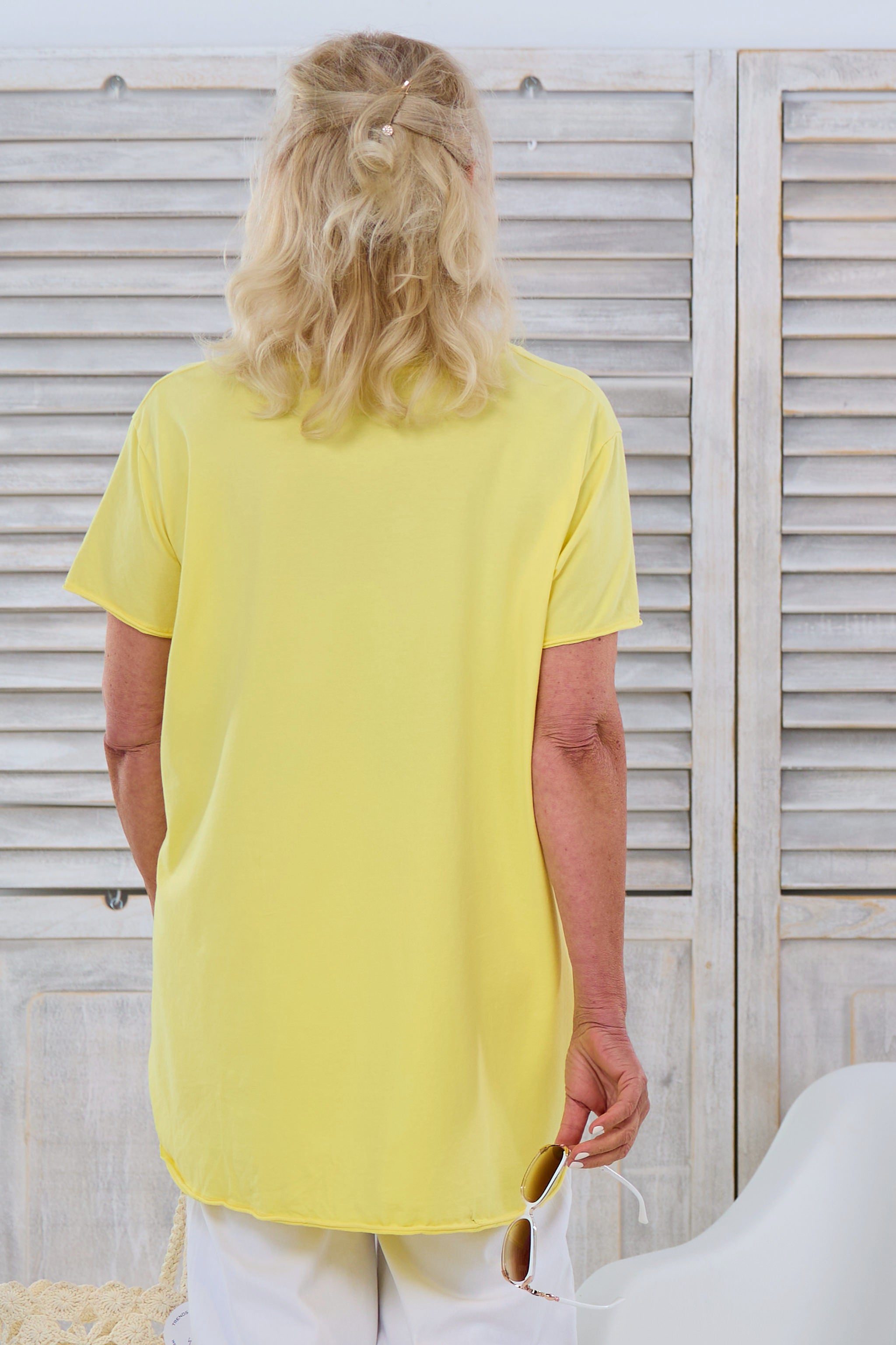 Shirt with luck print, yellow