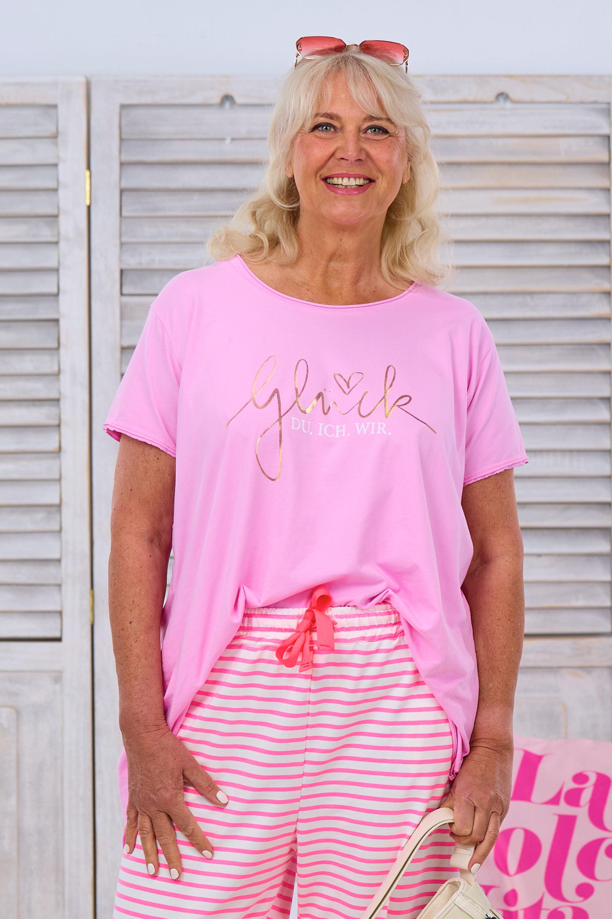 Shirt with lucky print, light pink