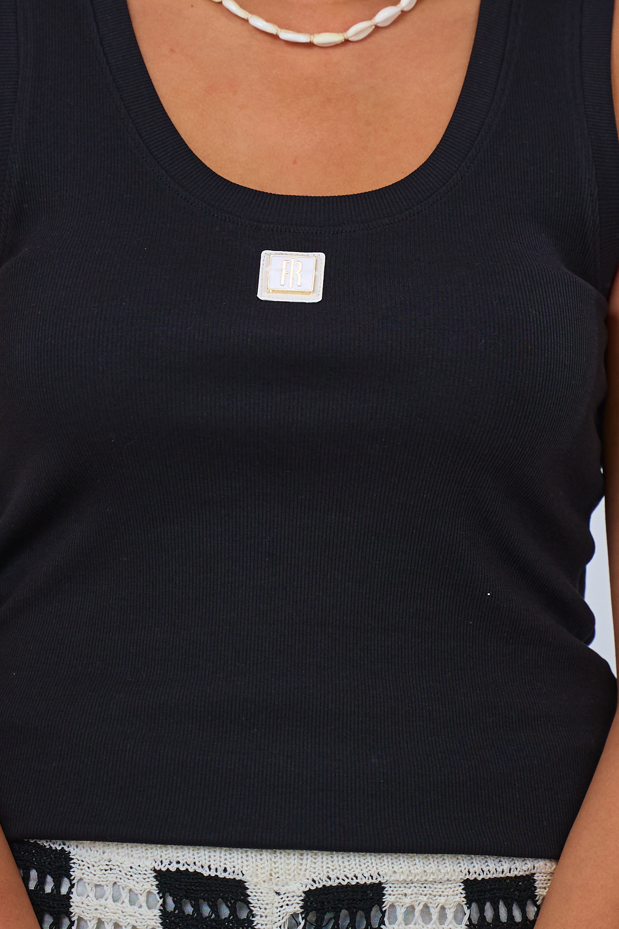 Geripptes Top mit Logo, schwarz von Trends & Lifestyle Deutschland GmbH