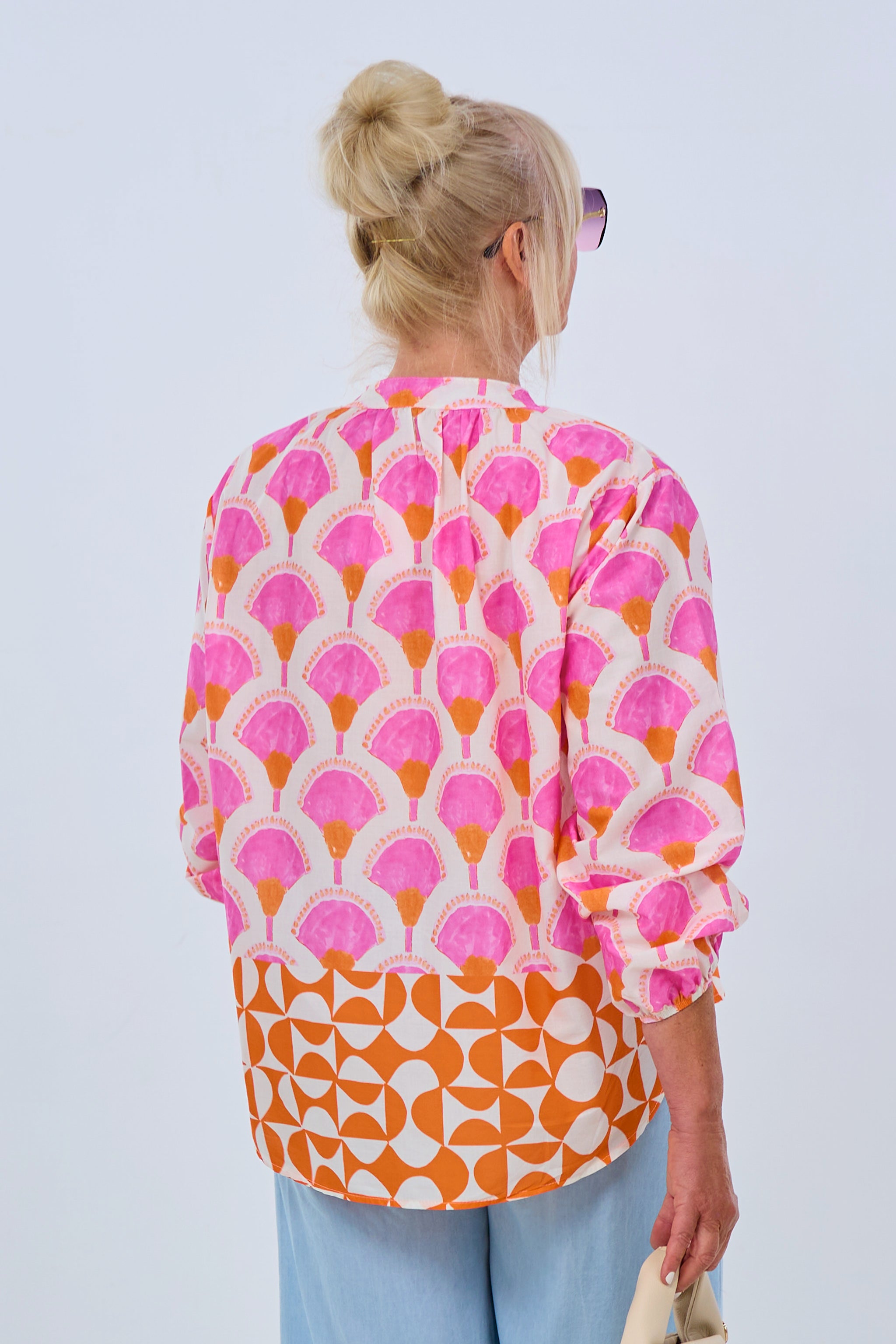 Bluse mit Fantasy-Print, pink-orange von Trends & Lifestyle Deutschland GmbH