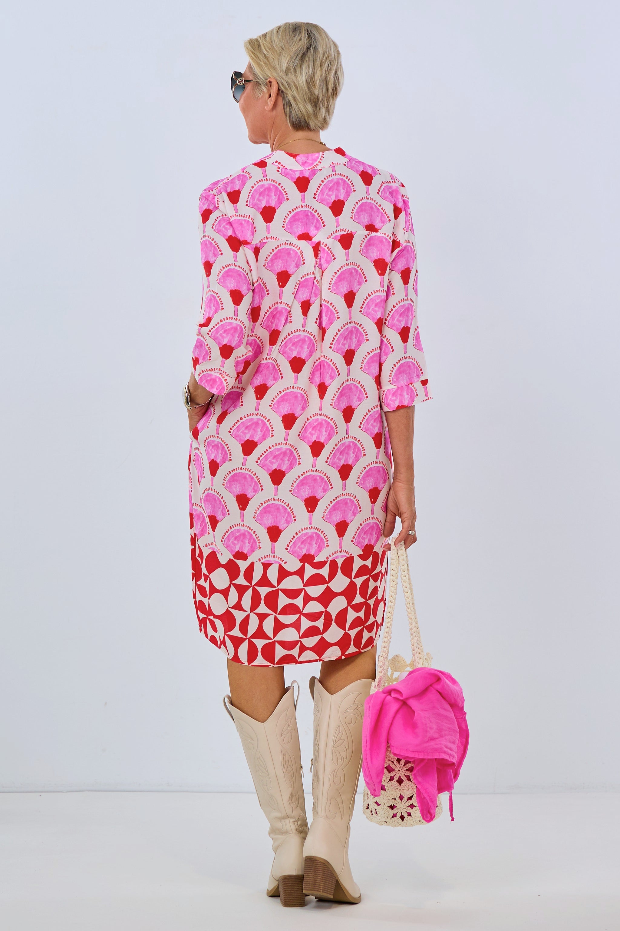 Sommerkleid mit Fantasy-Print, rosa-rot von Trends & Lifestyle Deutschland GmbH