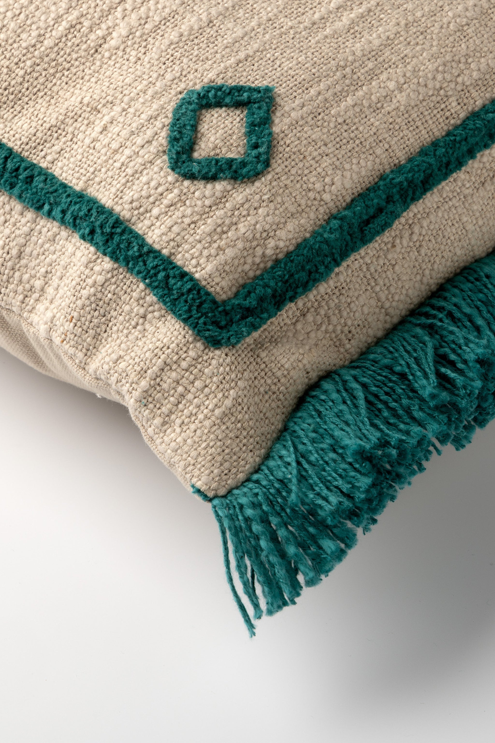 Kissen mit tollen Details, beige-petrol von Trends & Lifestyle Deutschland GmbH