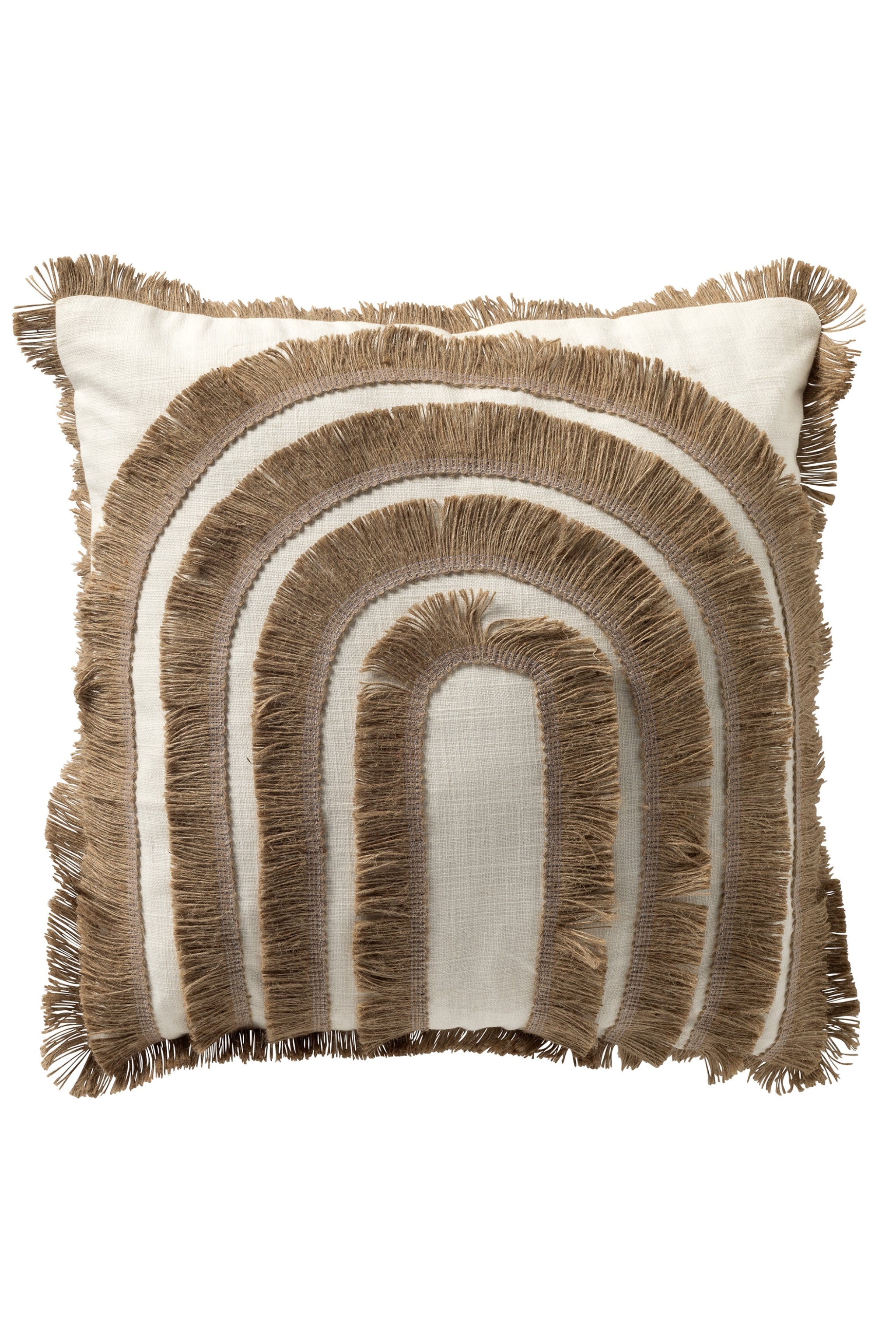 Kissen mit Fransenverzierung, taupe-beige von Trends & Lifestyle Deutschland GmbH