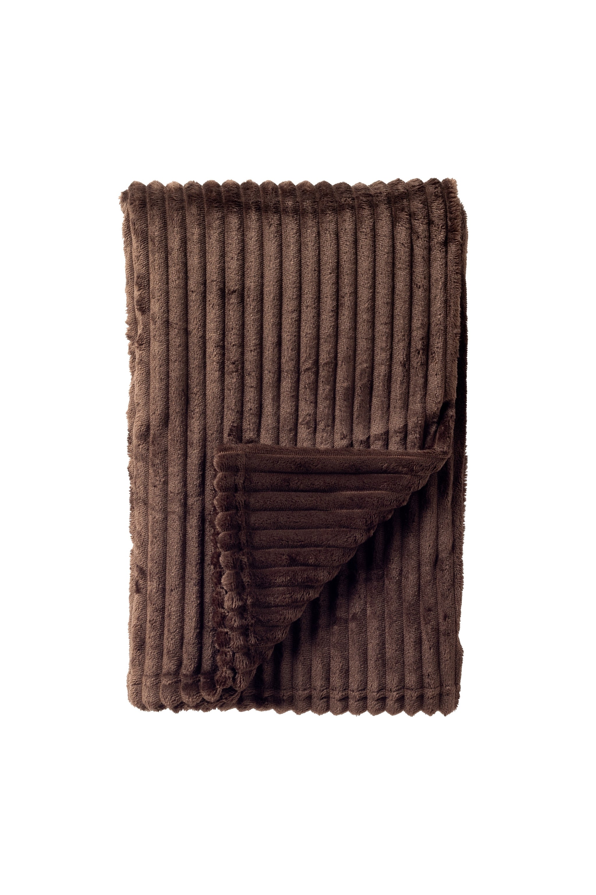 Decke in gerippter Samt-Optik, braun von Trends & Lifestyle Deutschland GmbH