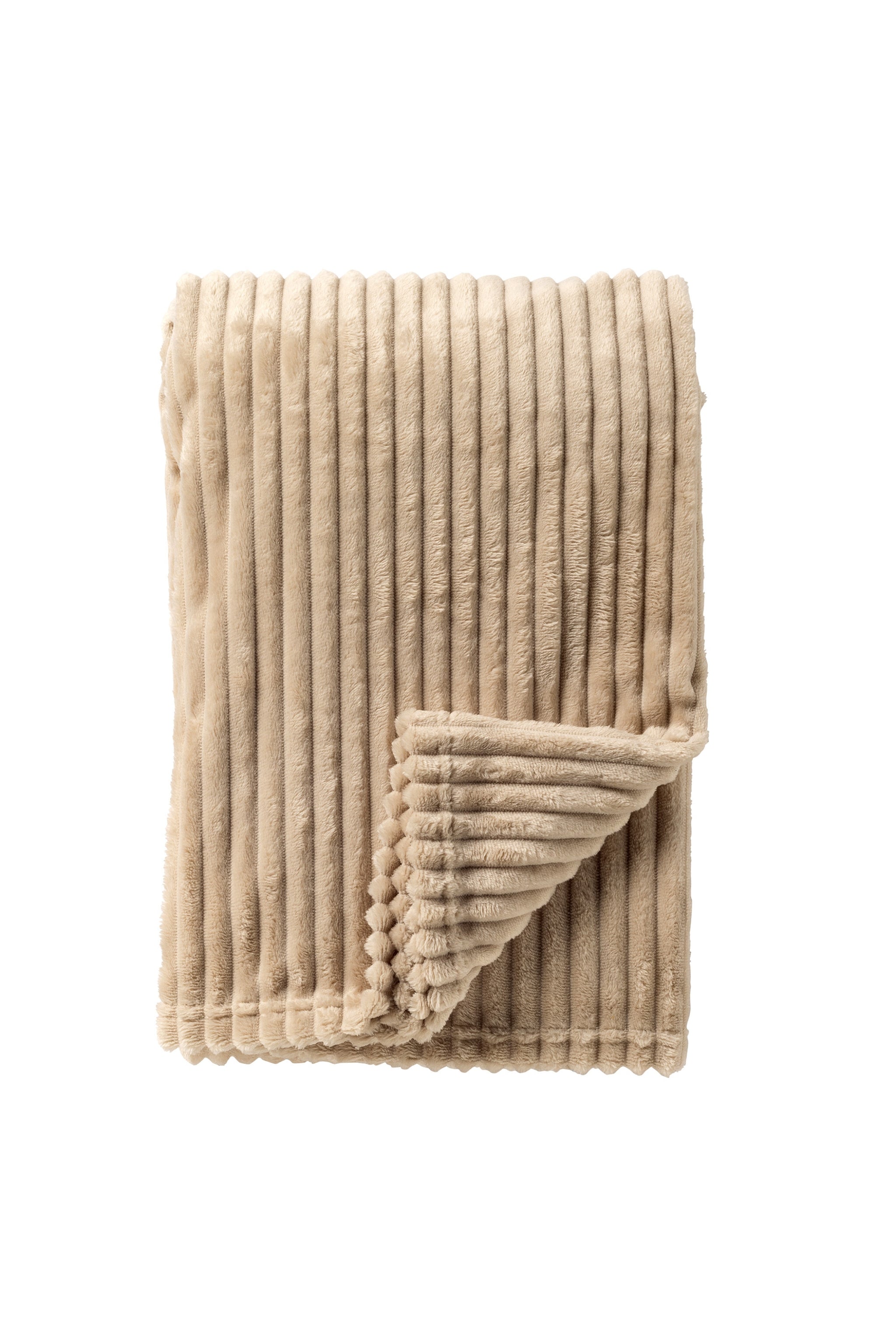 Decke in gerippter Samt-Optik, beige von Trends & Lifestyle Deutschland GmbH