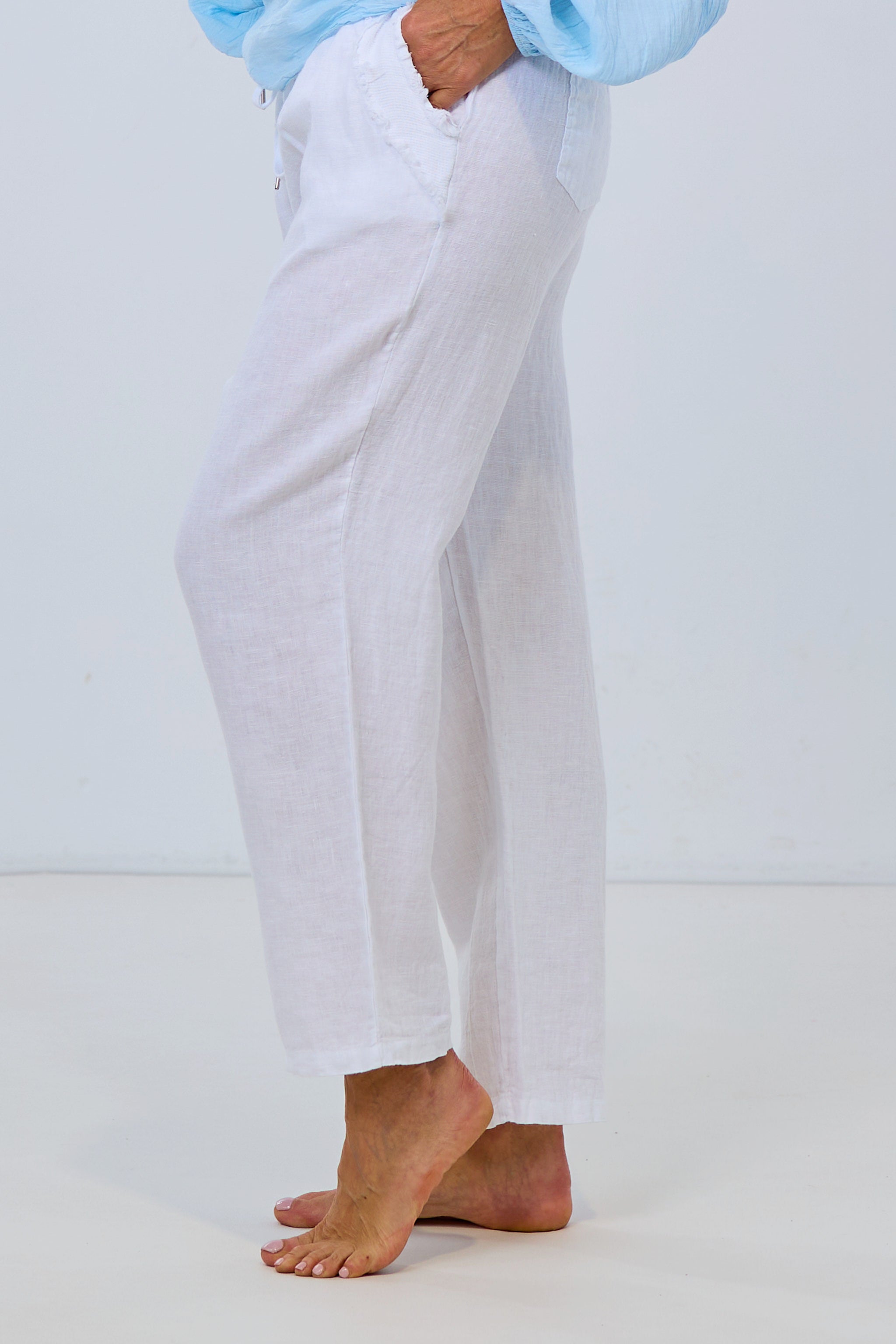 Leinenhose, weiß