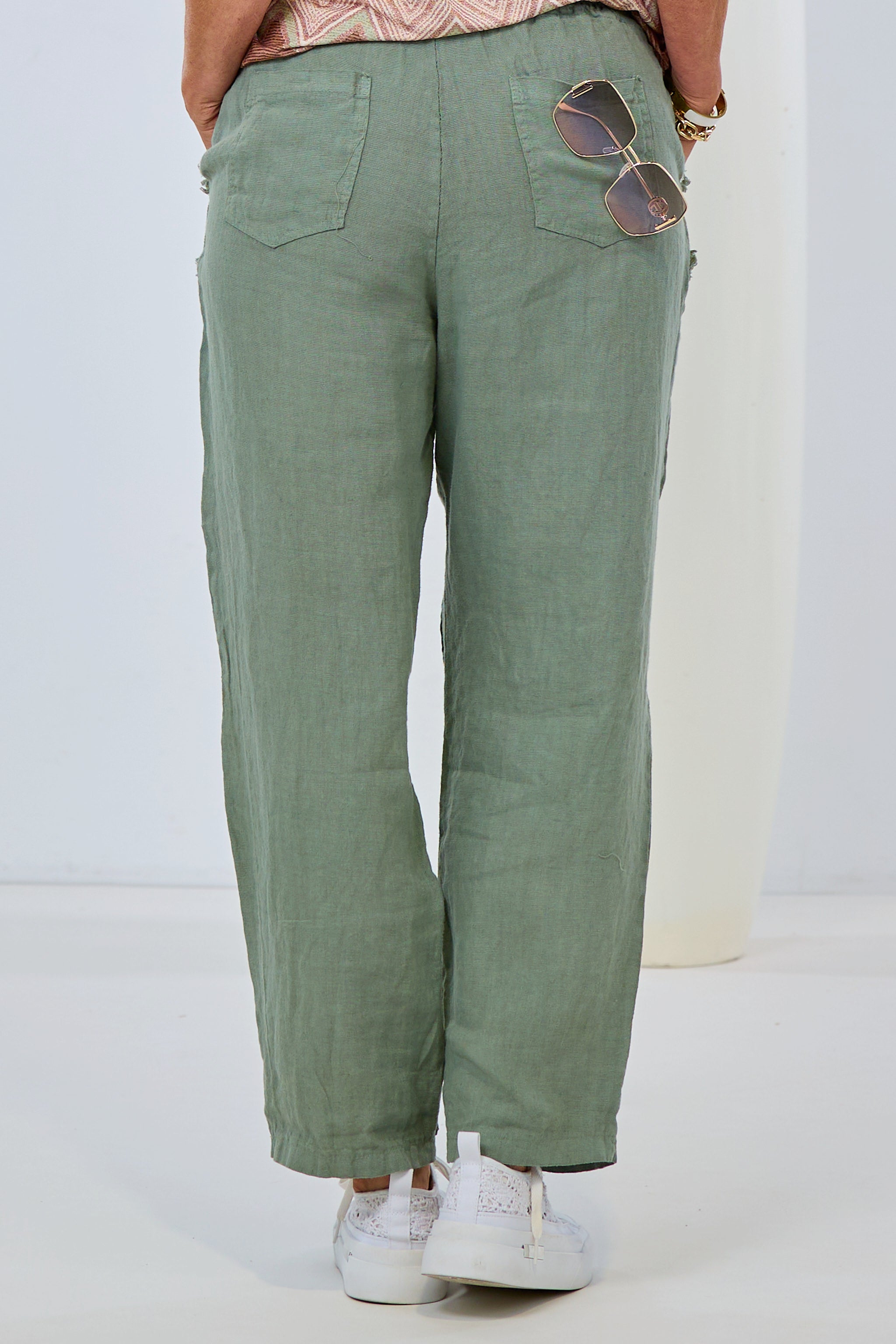 Leinenhose, khaki