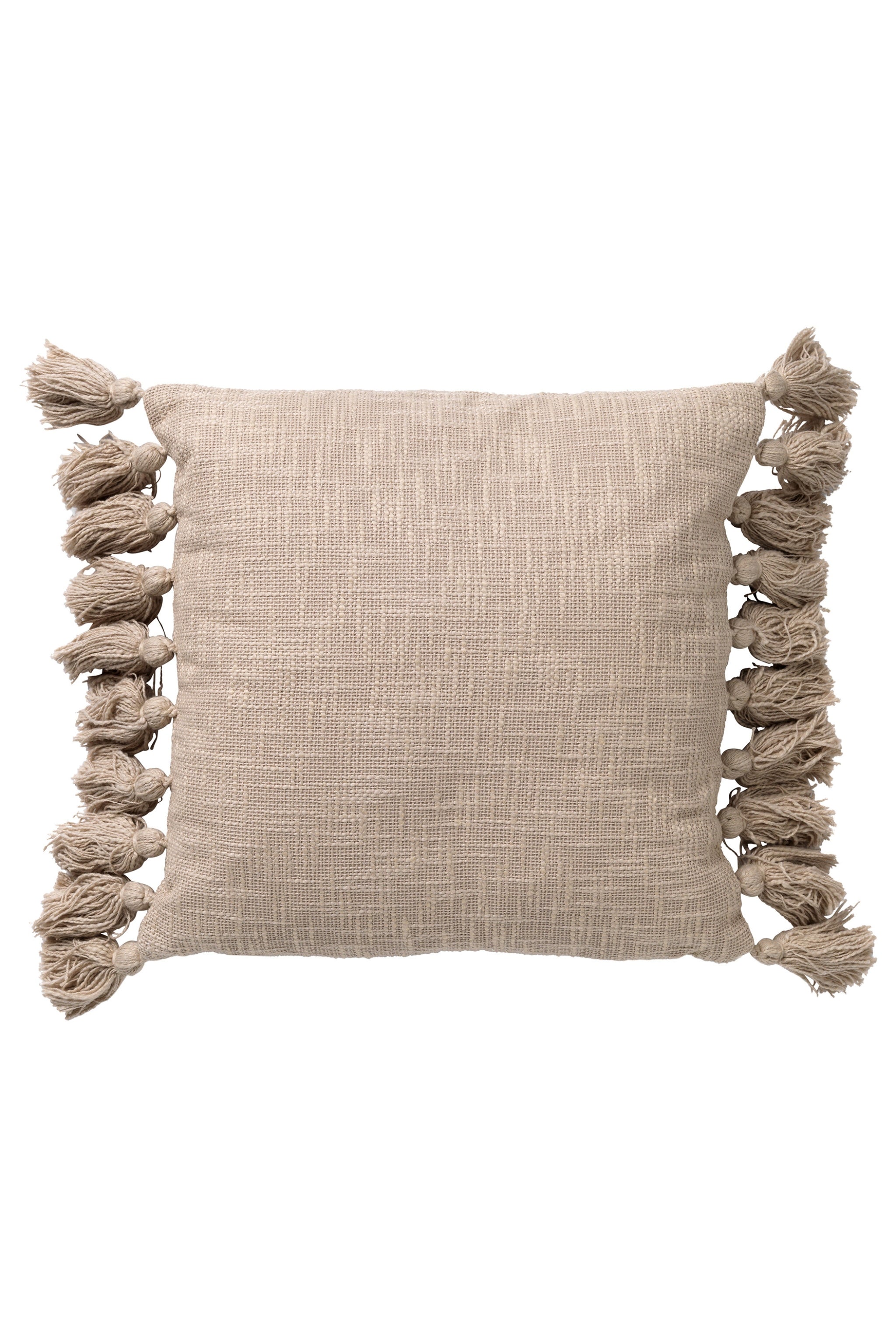 Kissen mit Quasten, beige