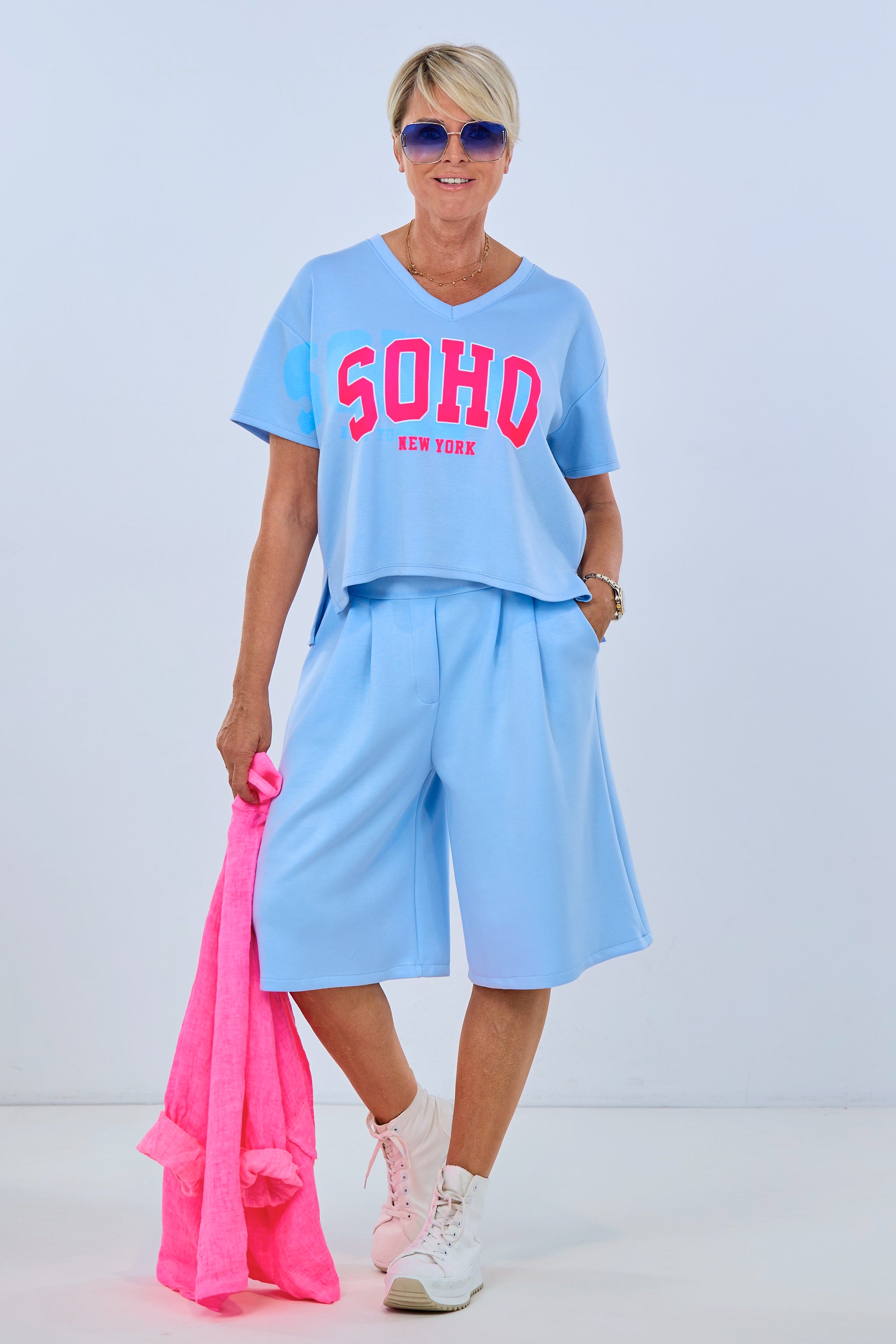 Weiches Shirt SOHO, hellblau-pink
