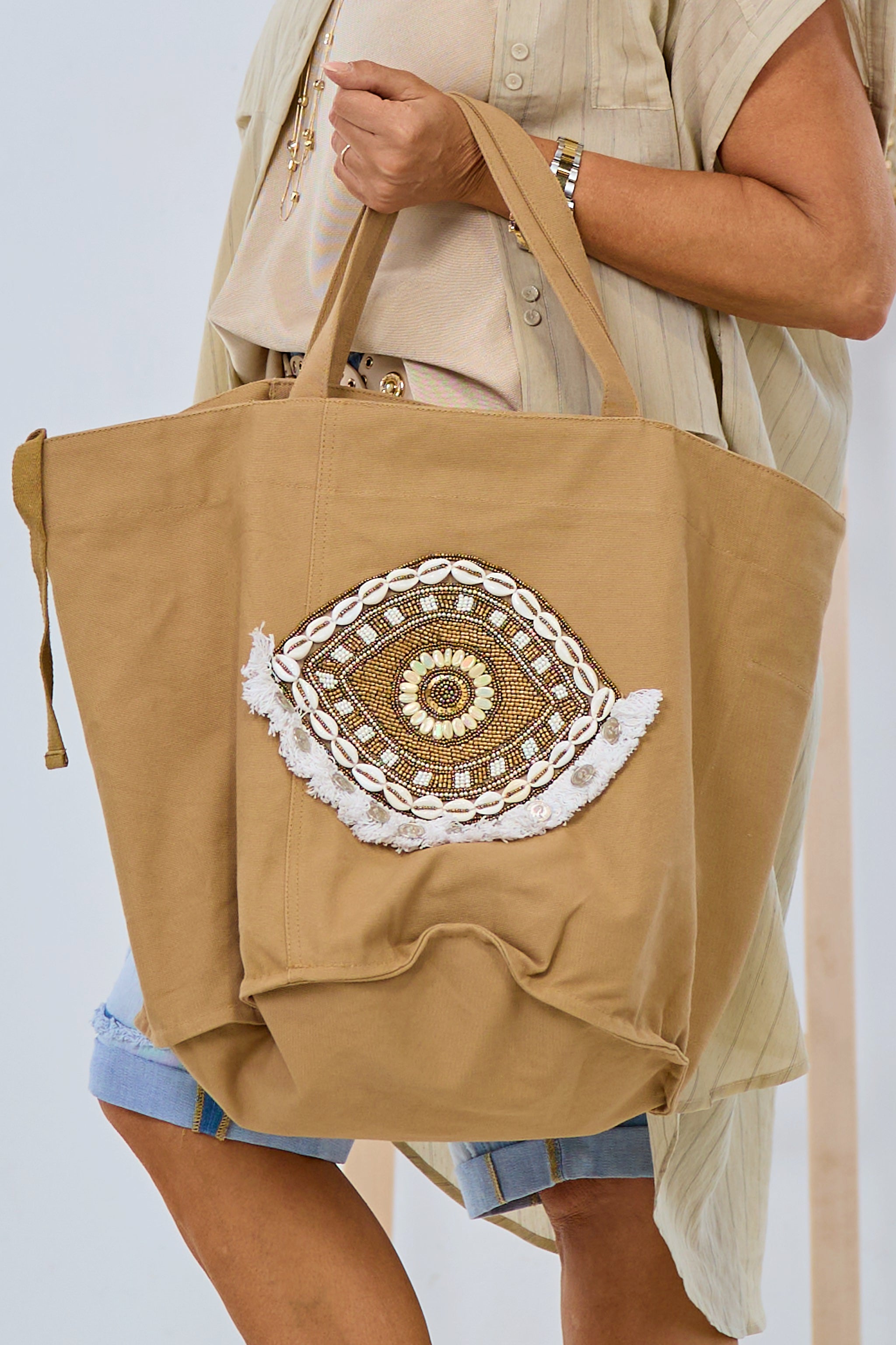 Riesen Shopper/Strandtasche, camel