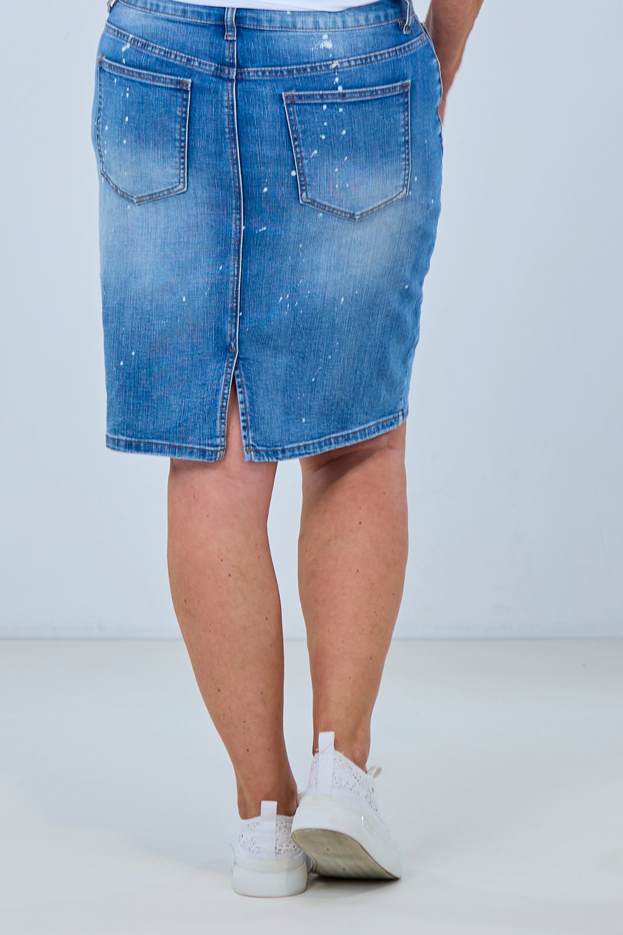 Jeansrock im used look, denim