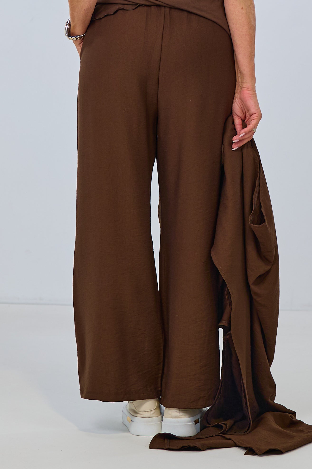 Uni Hose mit elastischem Bund, braun