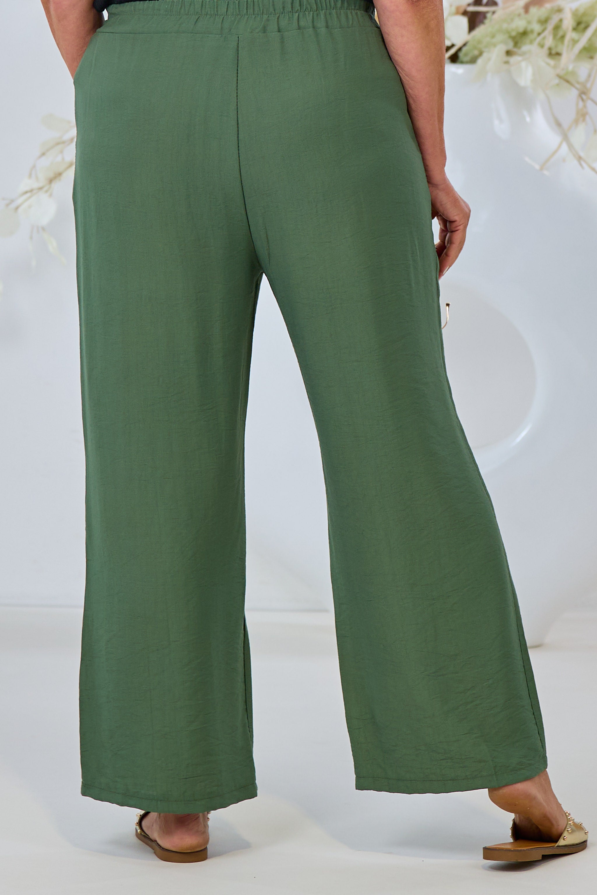 Uni Hose mit elastischem Bund, khaki