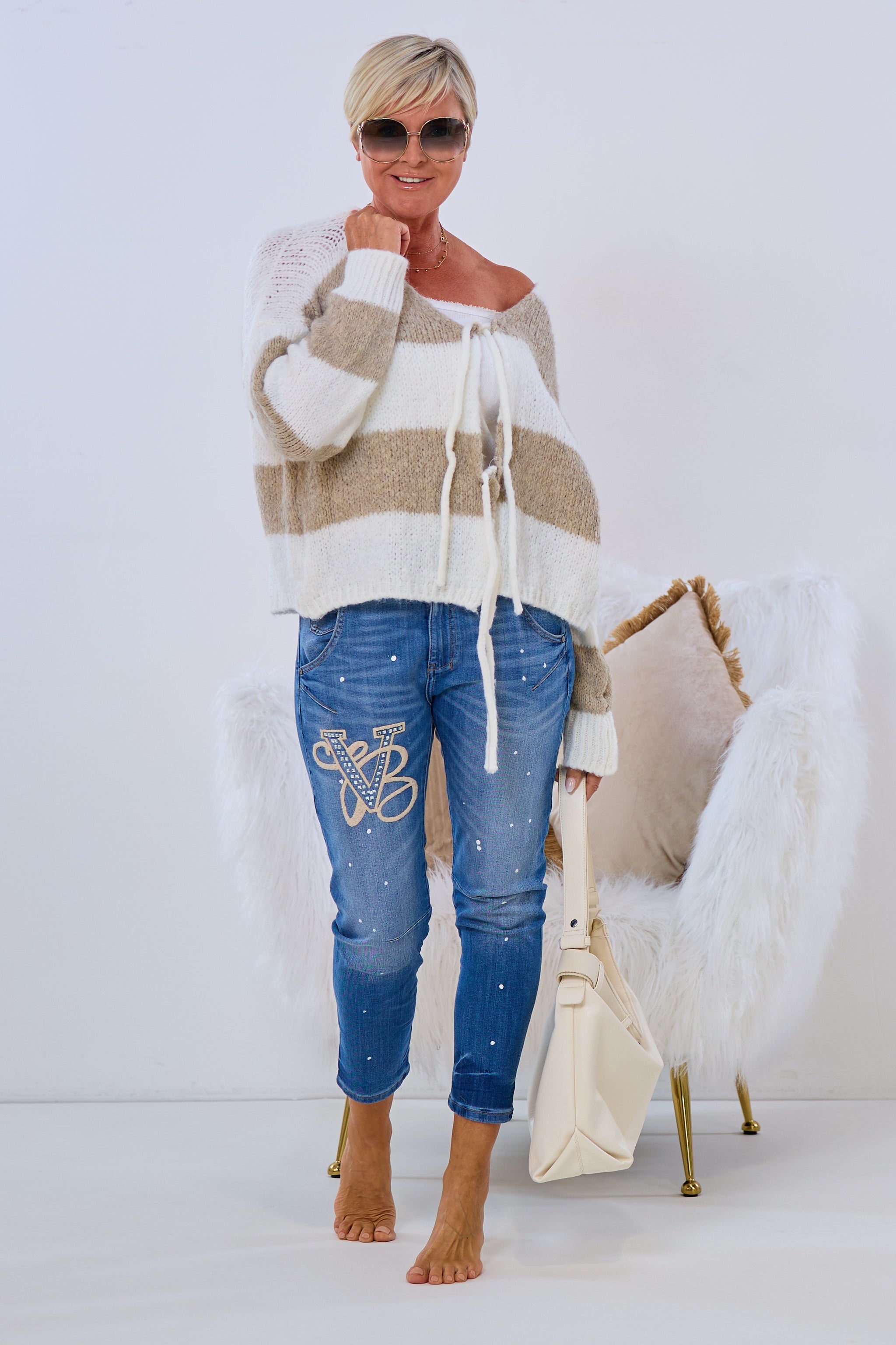 Cardigan mit Schleifen
