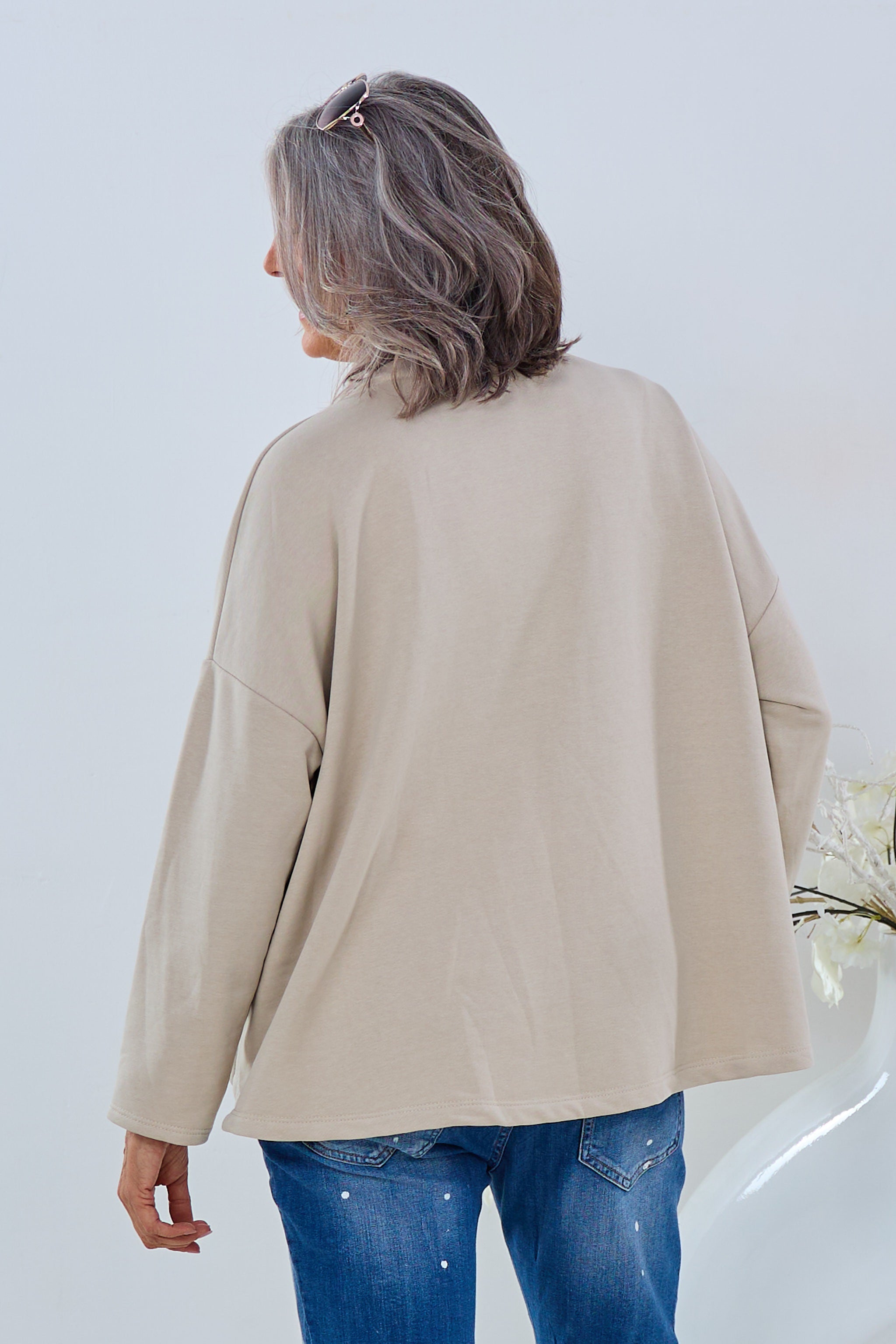 Sweaty mit Patch - LOVE, beige-rosa