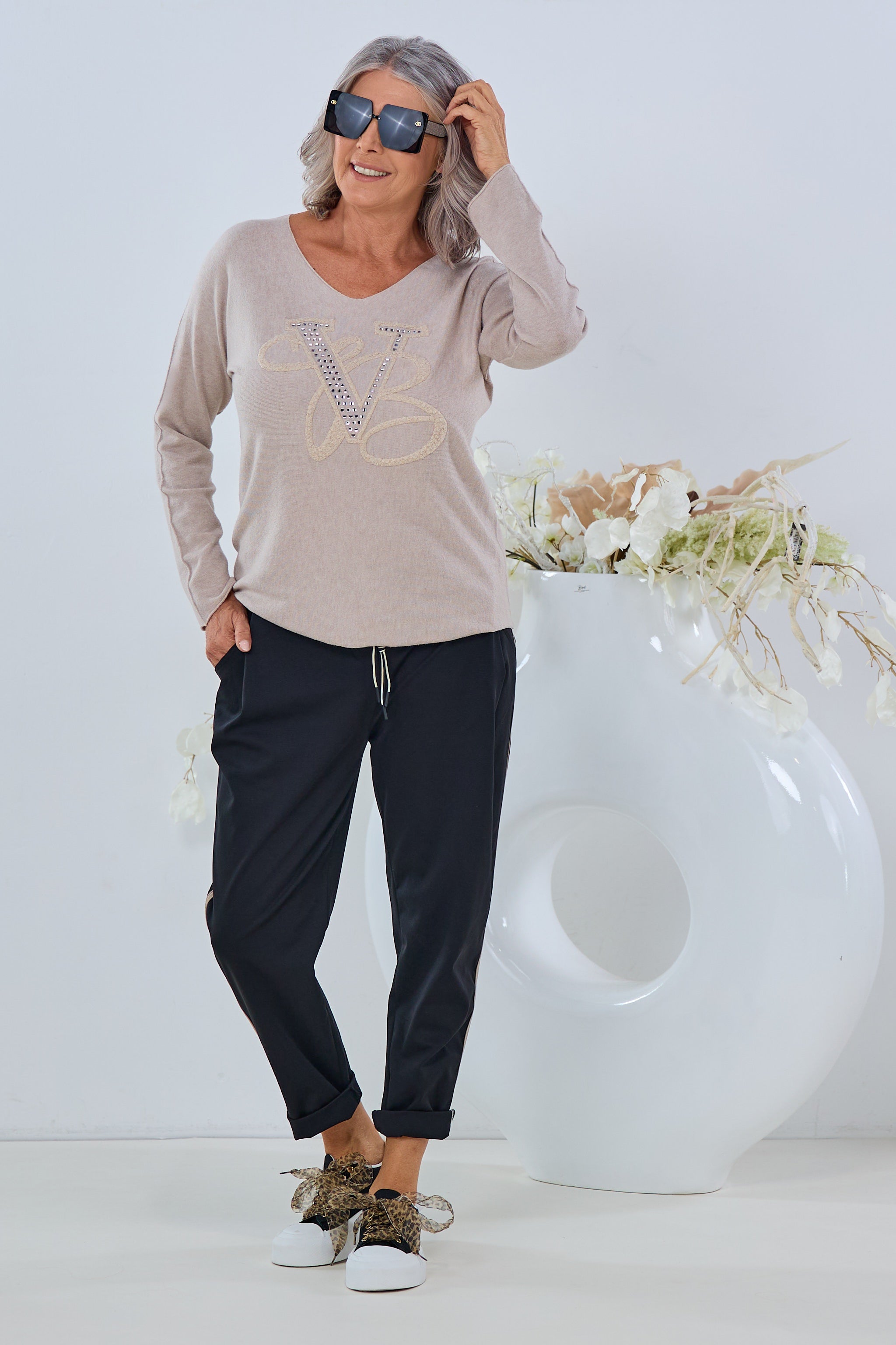 Strickpulli im Silvi Style, beige