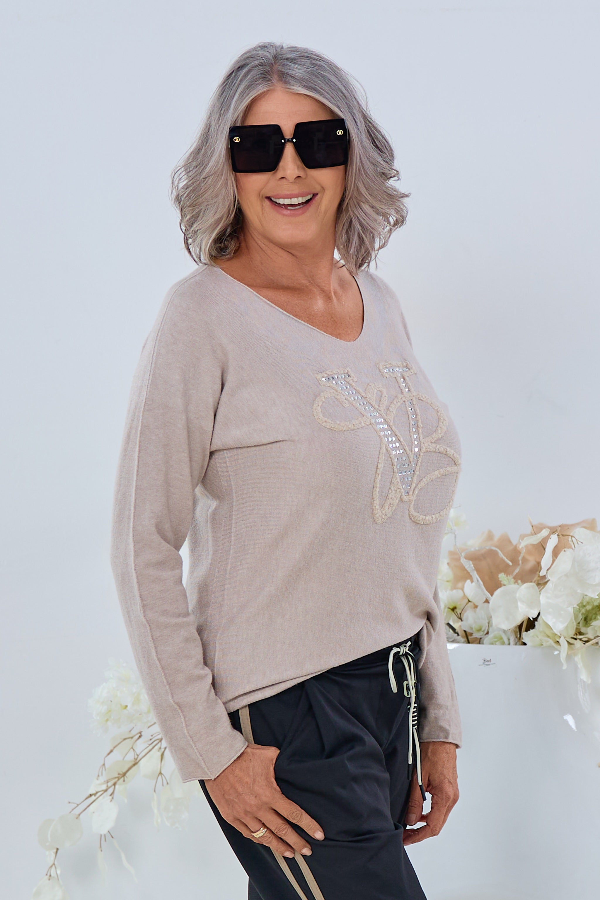 Strickpulli im Silvi Style, beige
