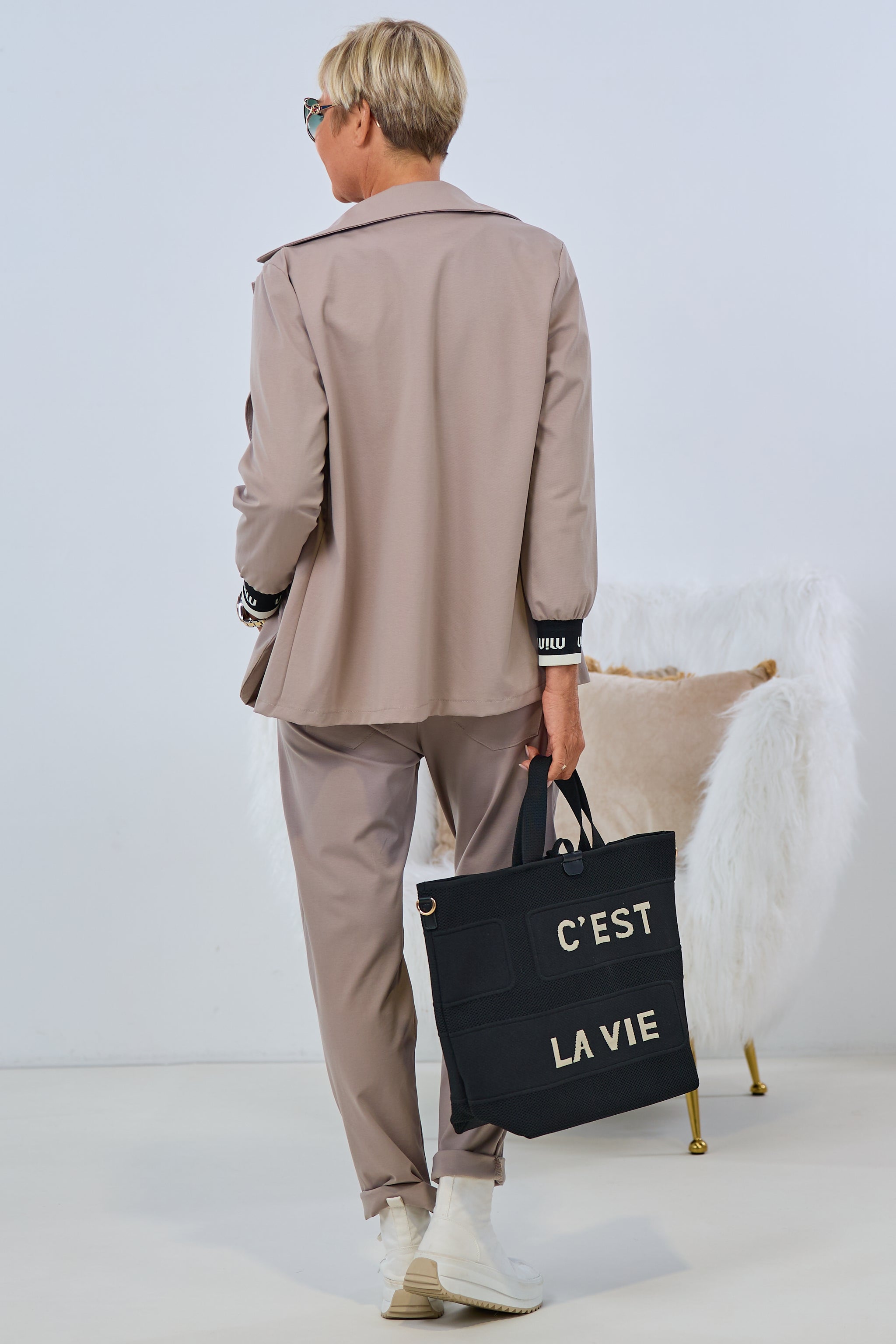 Blazer mit tollem Bund, taupe
