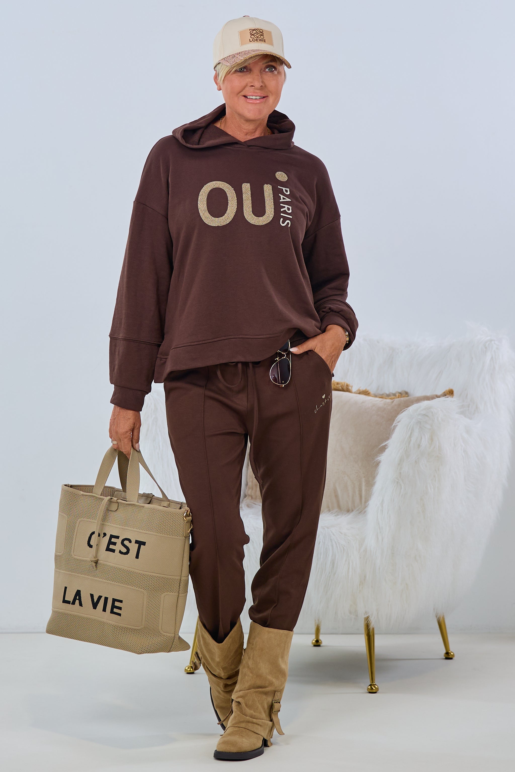 Hoodie "PARIS", dunkelbraun