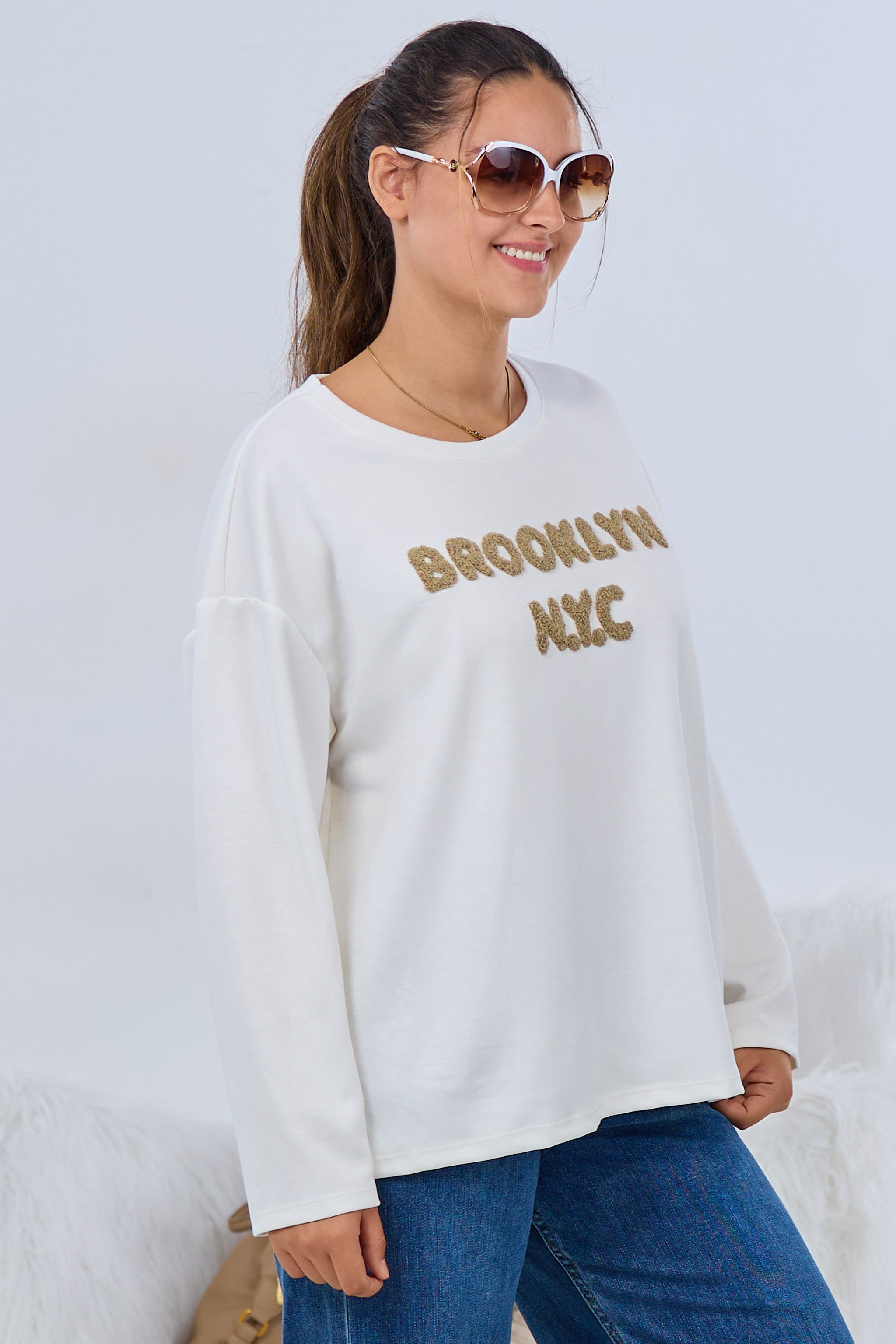 Cozy Shirt BROOKLYN, ecru-taupe