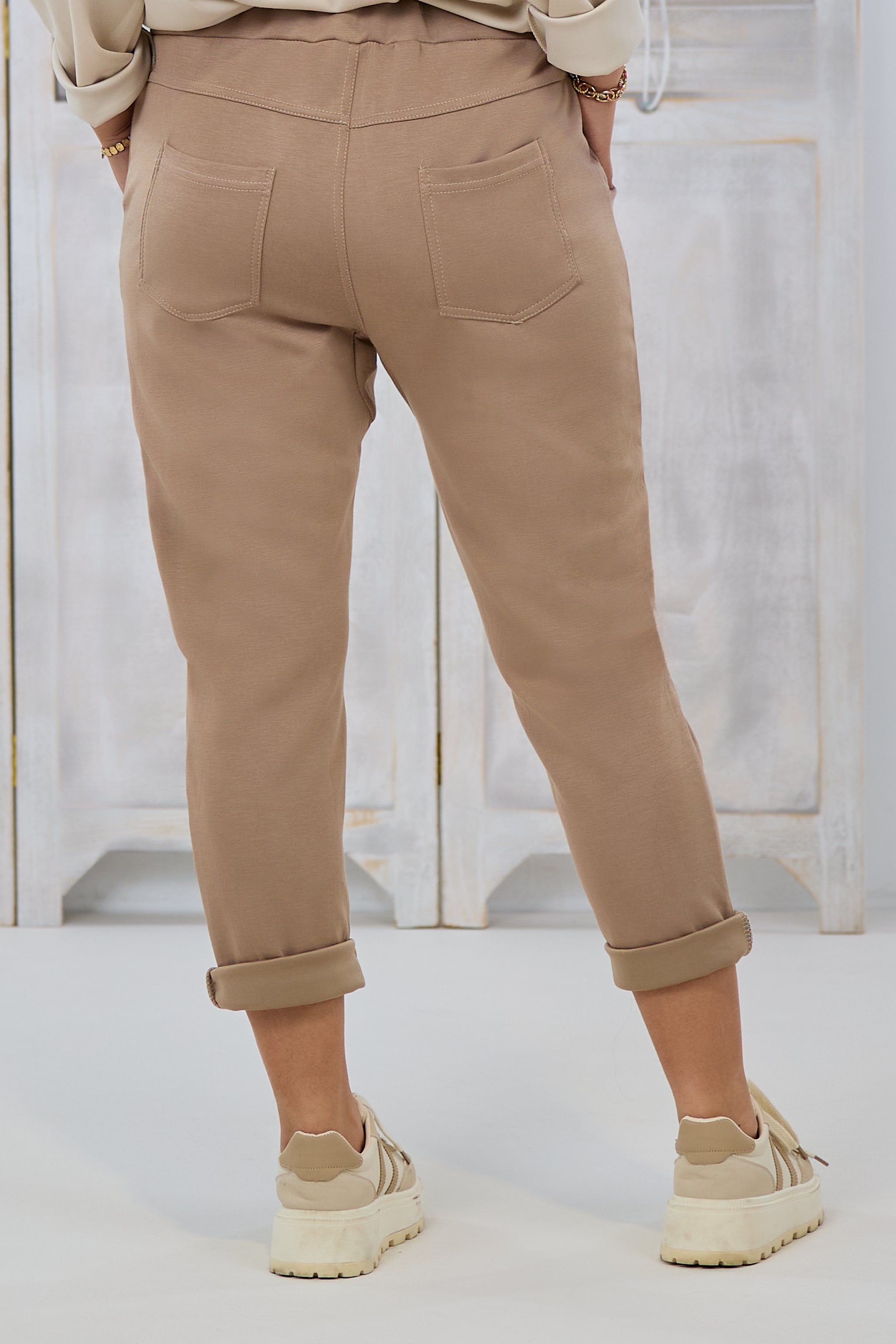 Cozy Hose mit Kordelzug, taupe