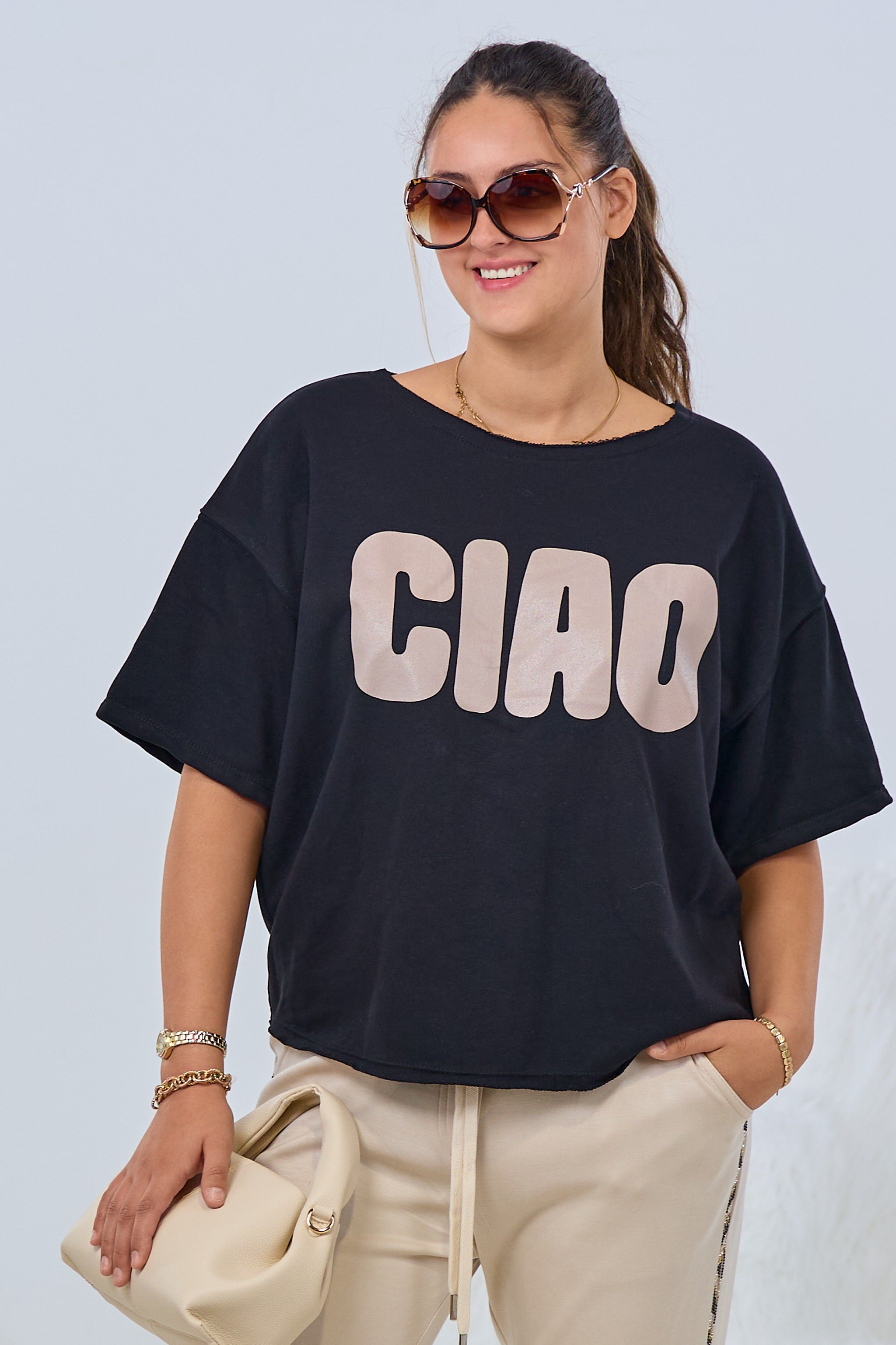 kurzarm Sweaty CIAO, schwarz