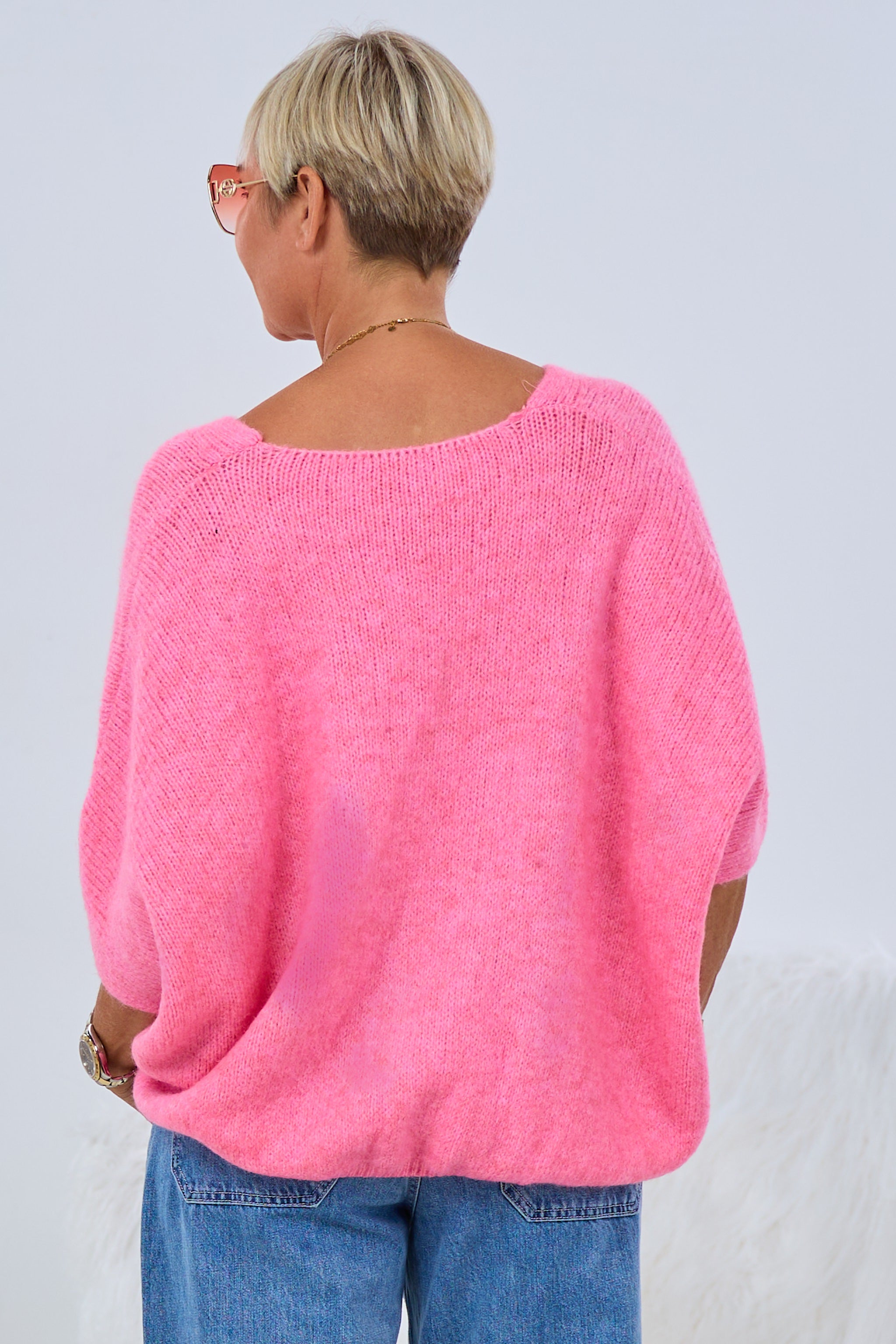 Oversized Cardigan, candy pink