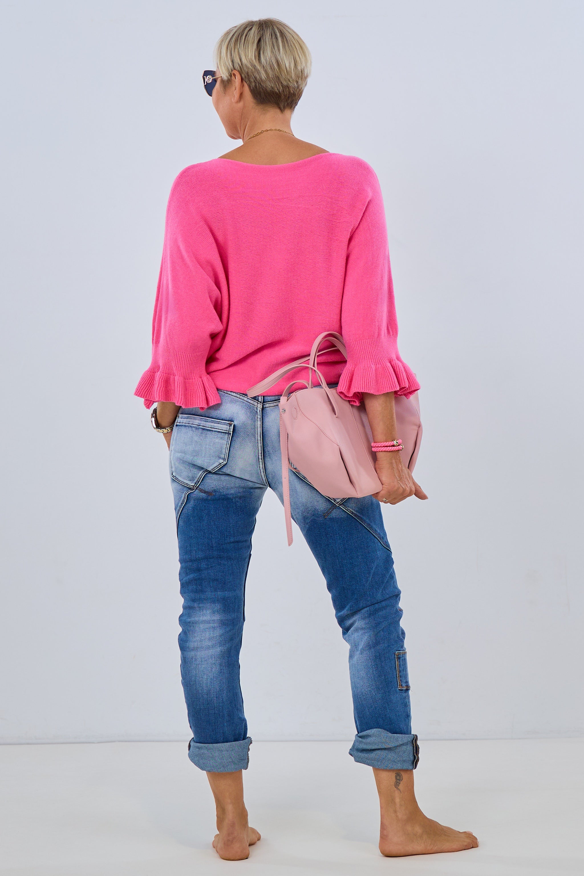 Pulli mit Fledermausärmeln, pink
