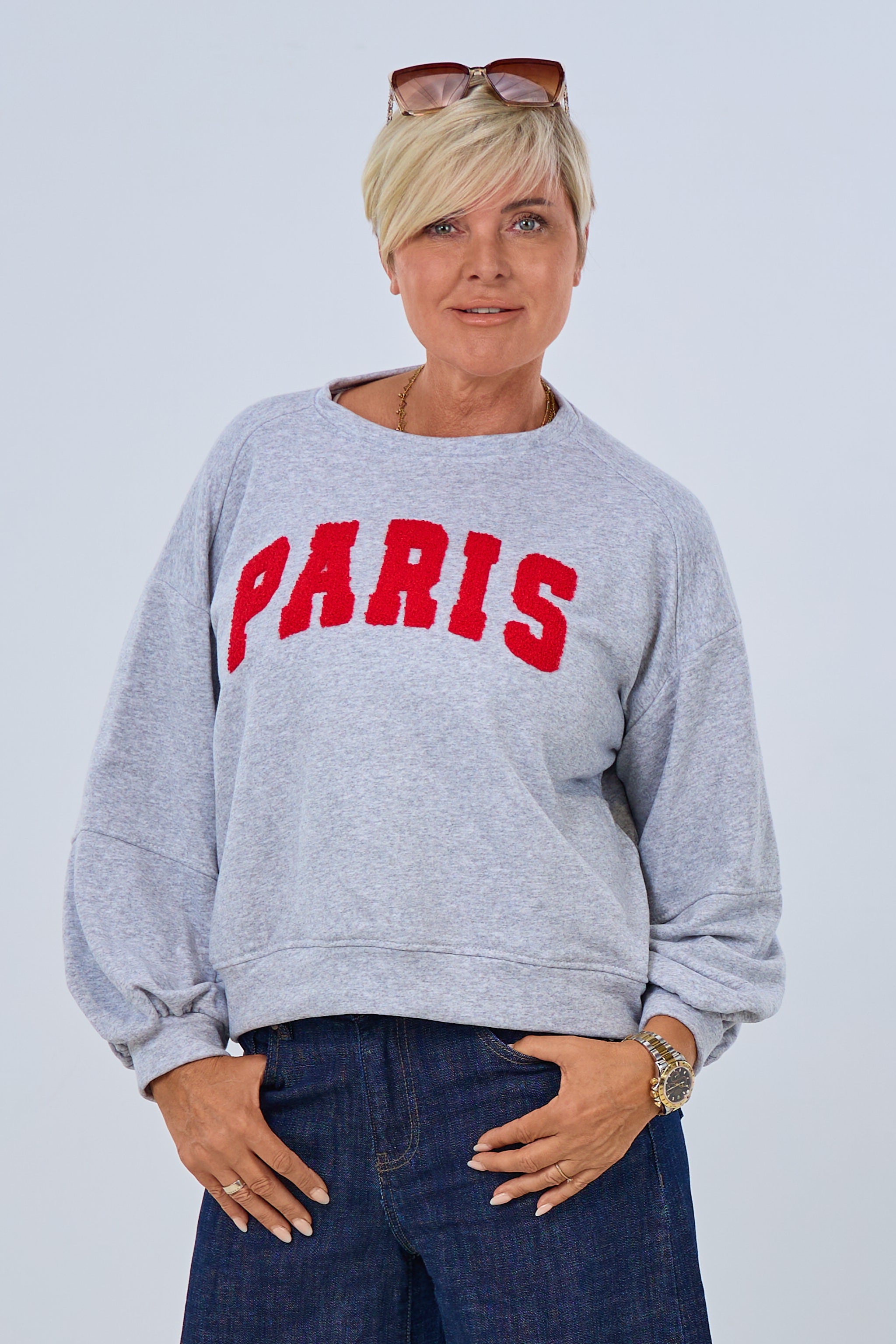 Sweaty PARIS, grau-rot