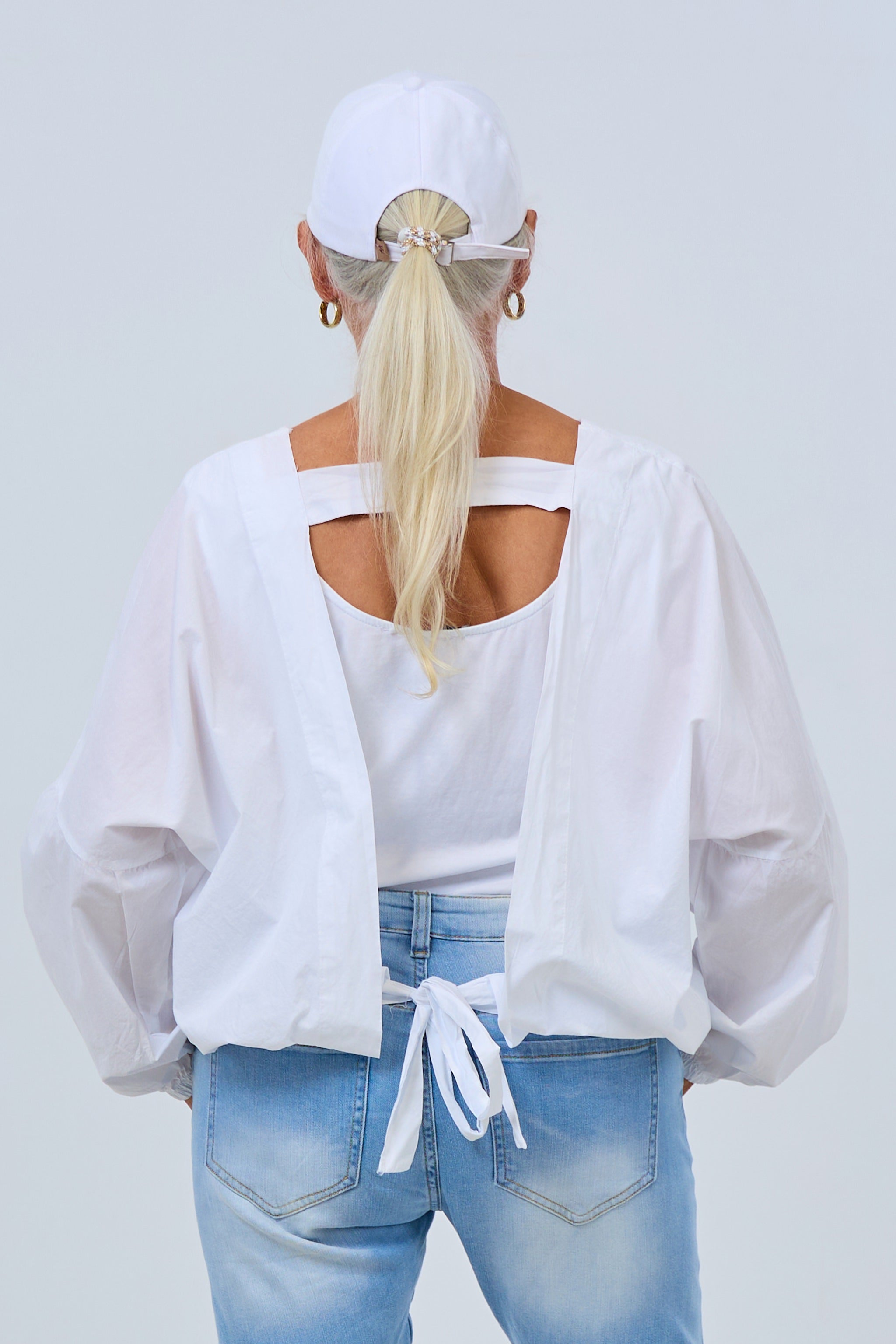 Bluse mit Top-Einsatz, weiß