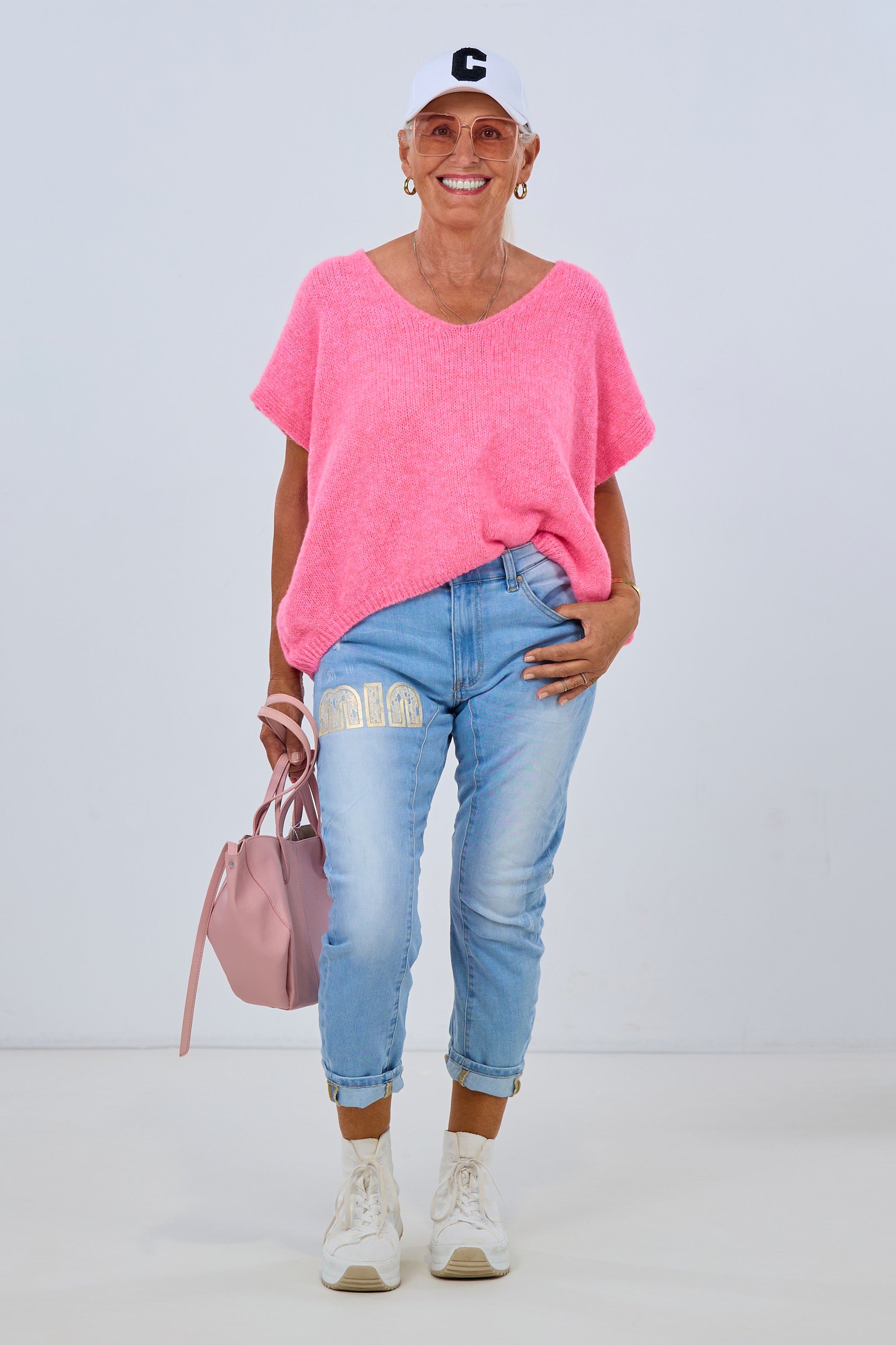 Weiter, weicher Pullunder, pink