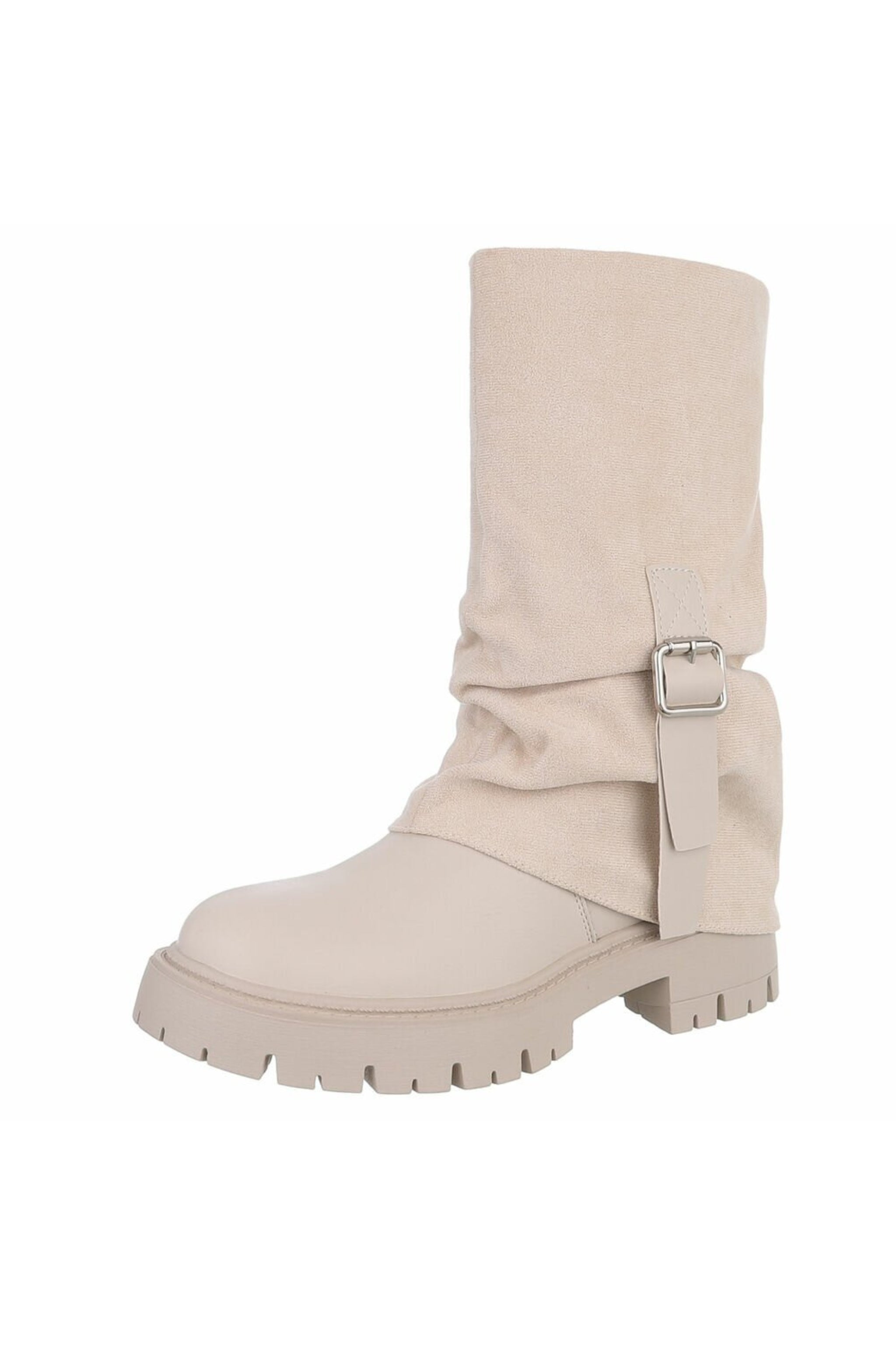 Boots with decorative tab, beige