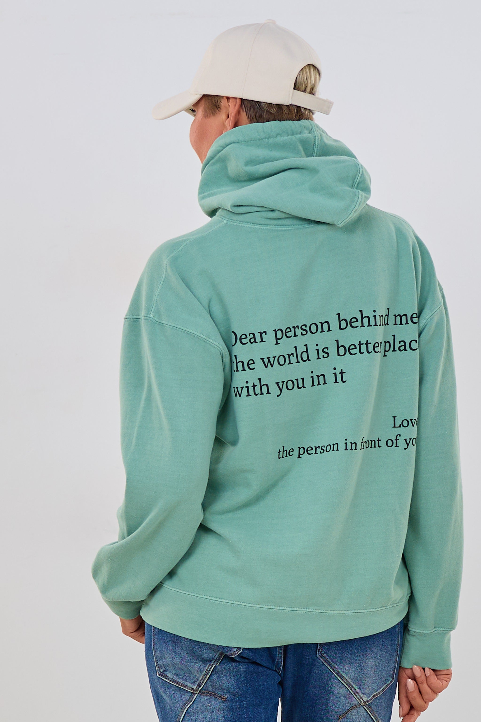 Hoodie YOU ARE ENOUGH, light green